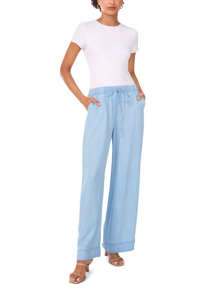 Womens Wide Leg Tencel Pants
