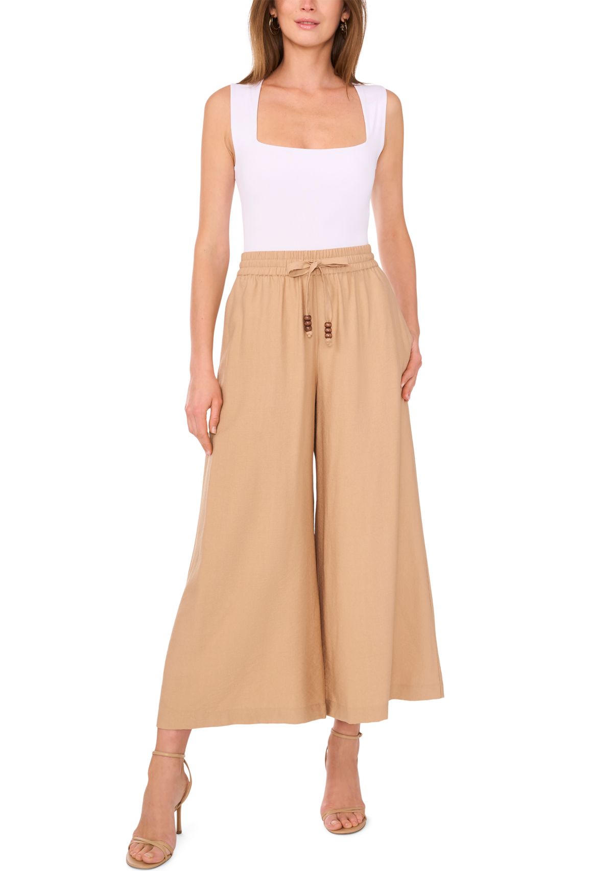 Womens Drawstring Wide Leg Pants