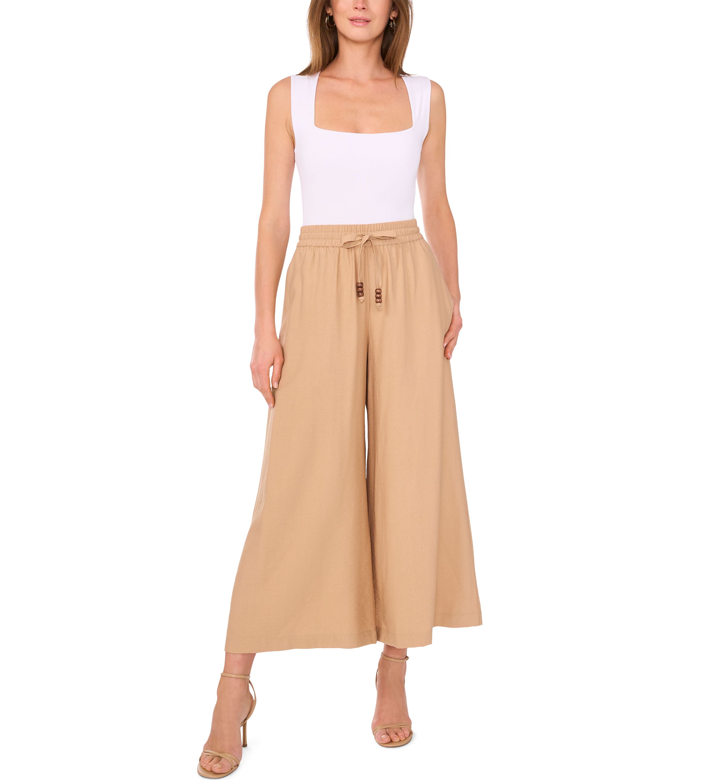 Womens Drawstring Wide Leg Pants
