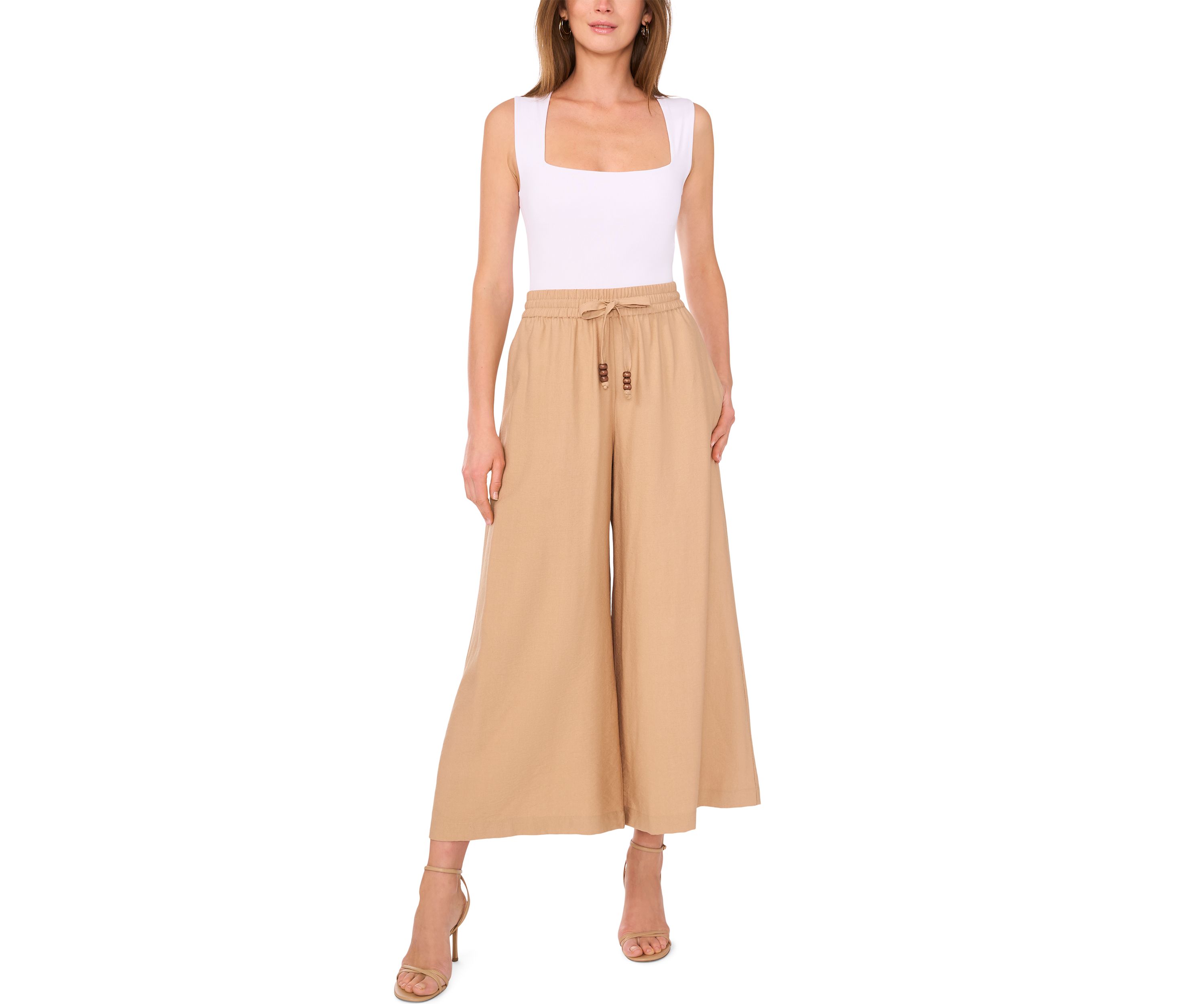 Womens Drawstring Wide Leg Pants