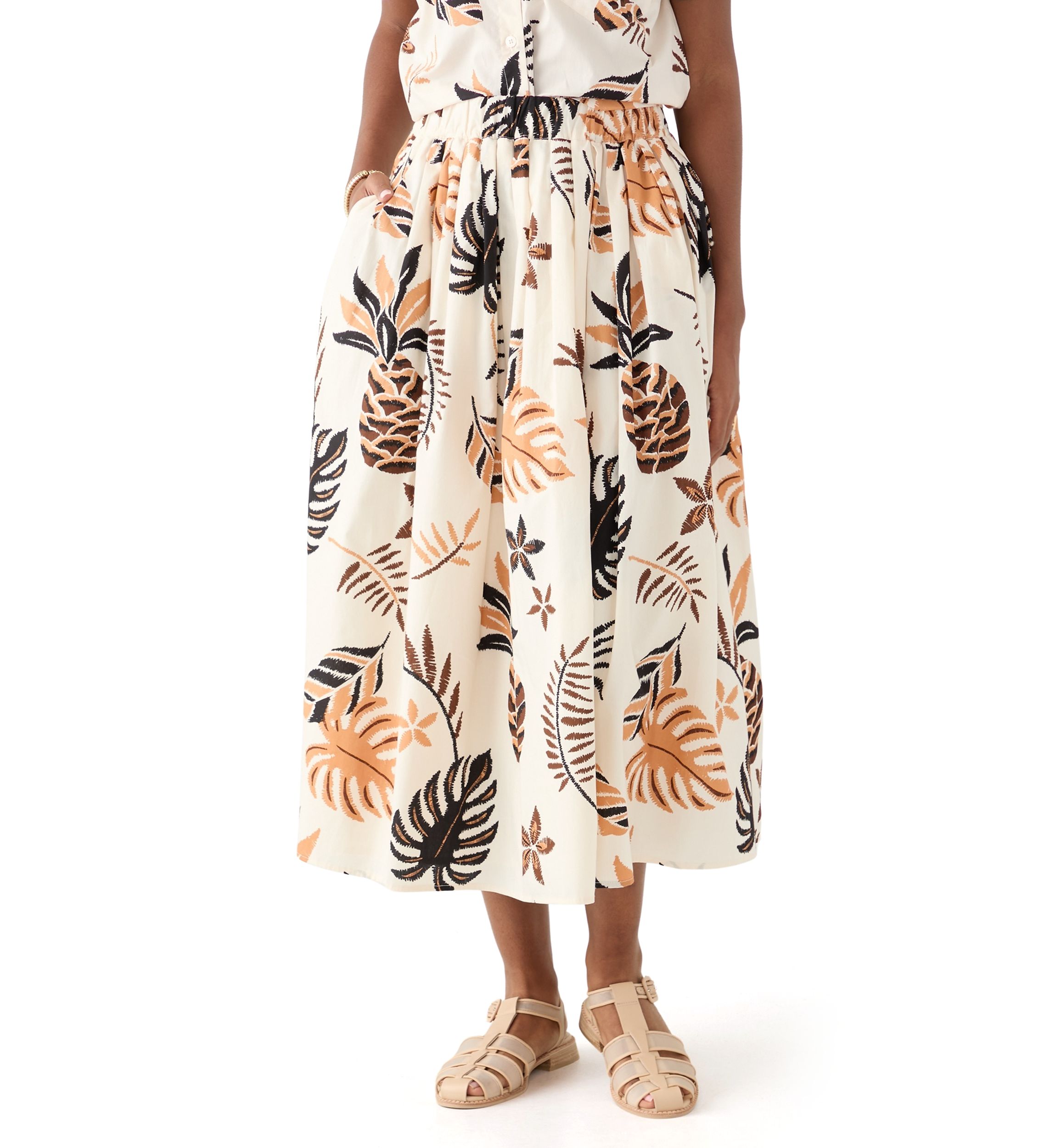 Womens Pull On Printed A-Line Skirt