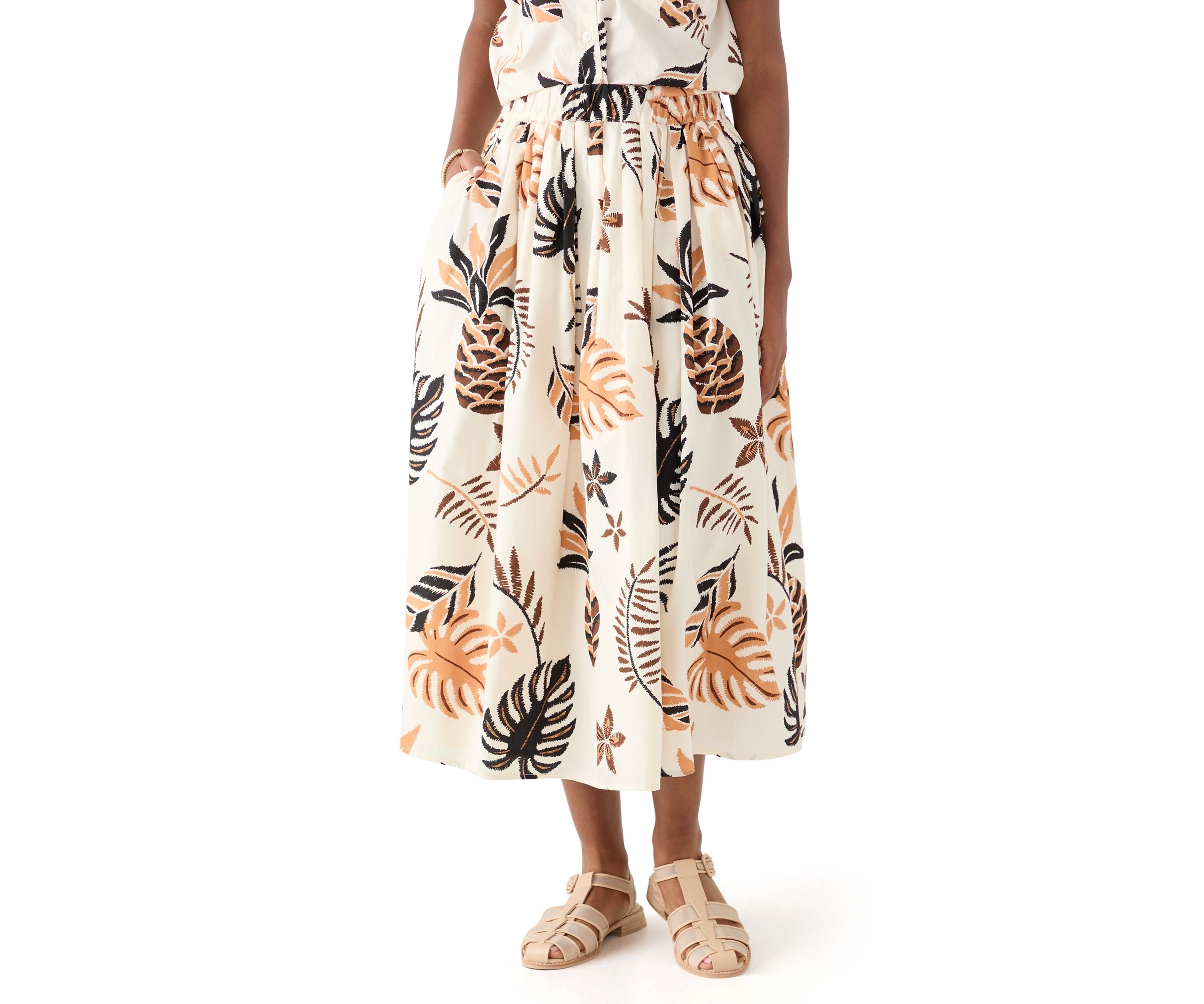 Womens Pull On Printed A-Line Skirt