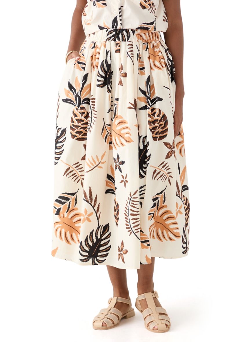 Womens Pull On Printed A-Line Skirt