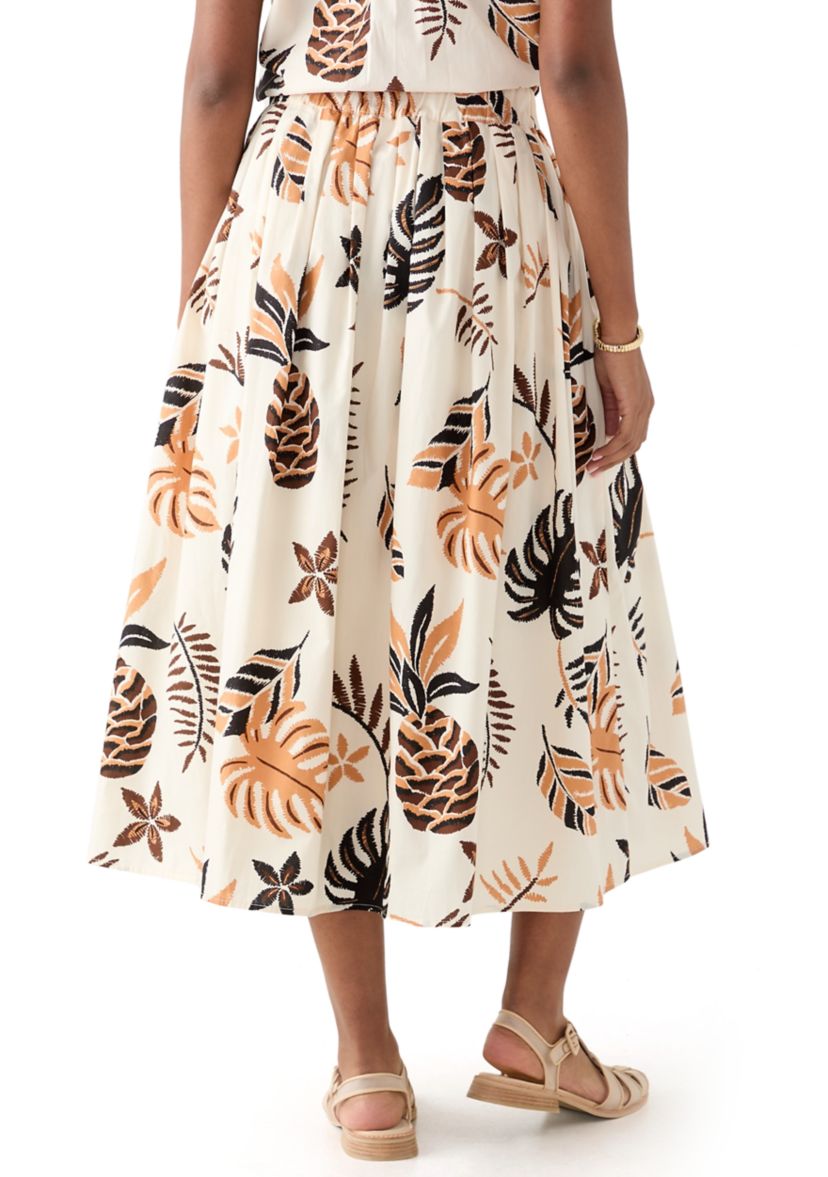 Womens Pull On Printed A-Line Skirt