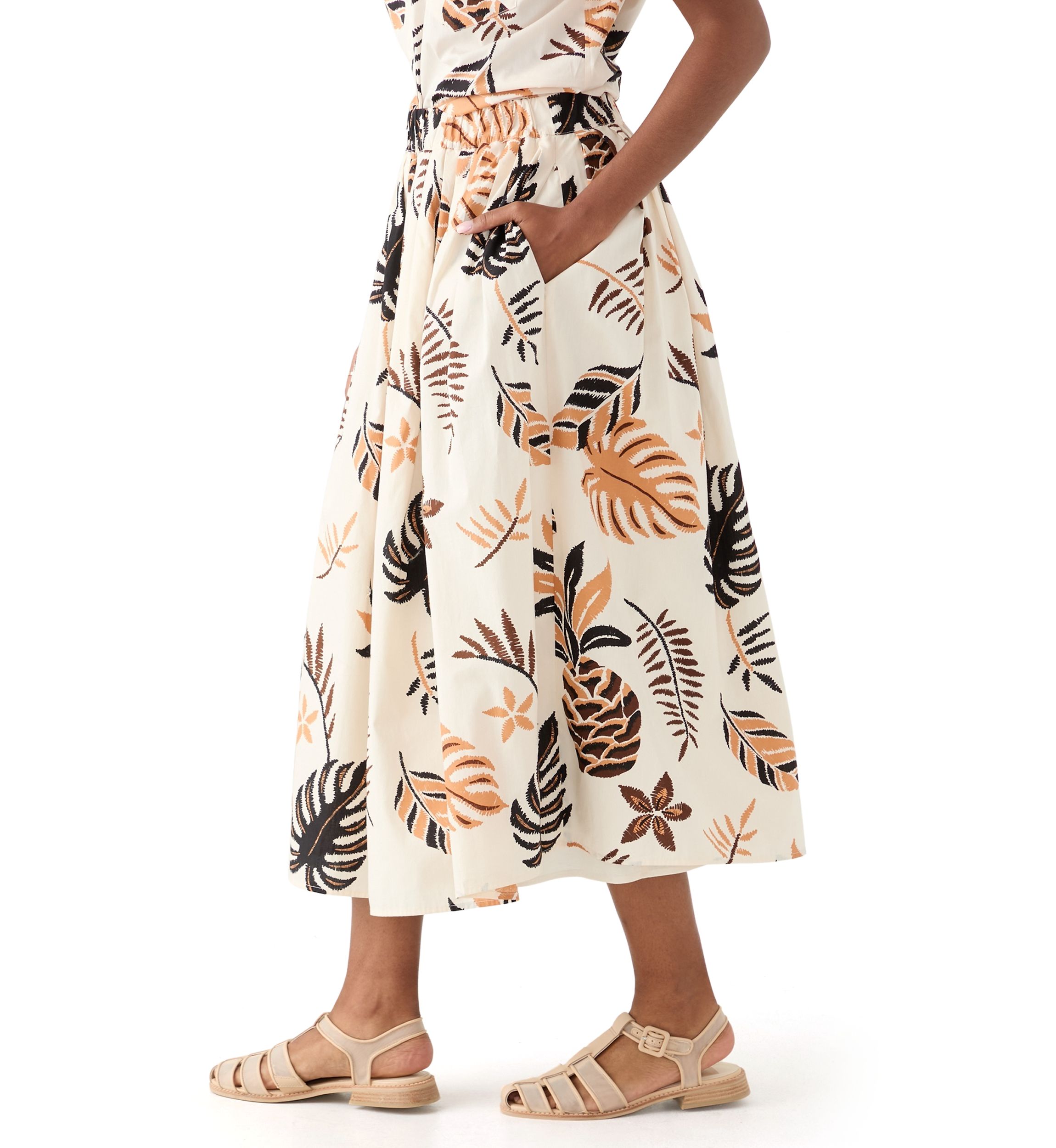 Womens Pull On Printed A-Line Skirt
