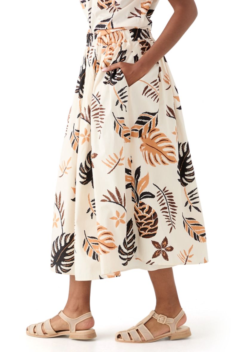 Womens Pull On Printed A-Line Skirt