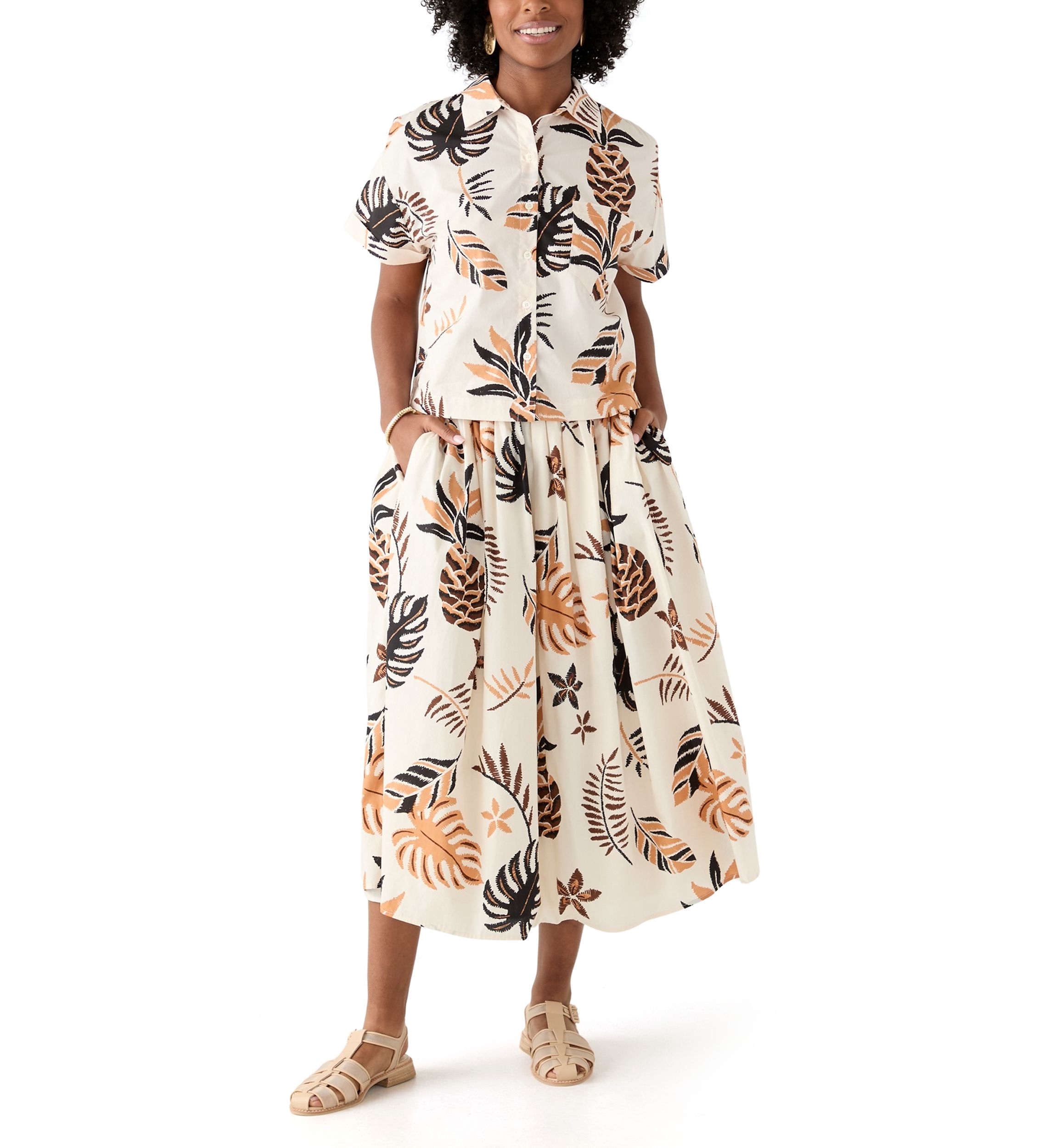 Womens Pull On Printed A-Line Skirt