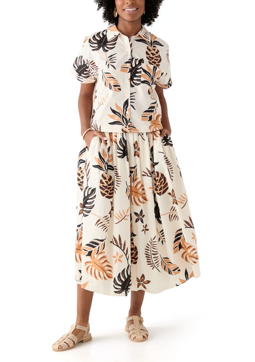 Womens Pull On Printed A-Line Skirt