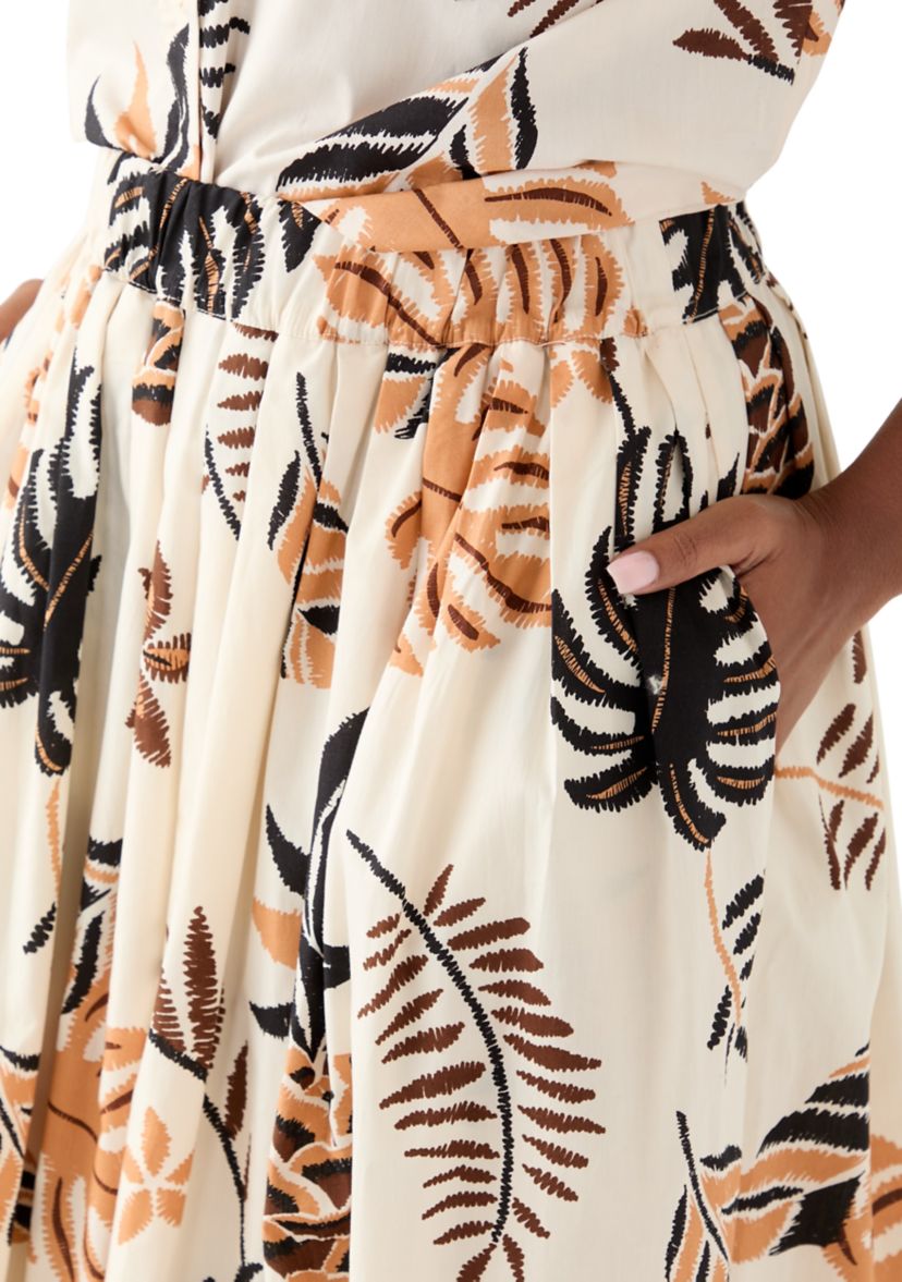Womens Pull On Printed A-Line Skirt