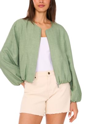 Vince Camuto Women's Long Sleeve Zip Front Bubble Hem Jacket