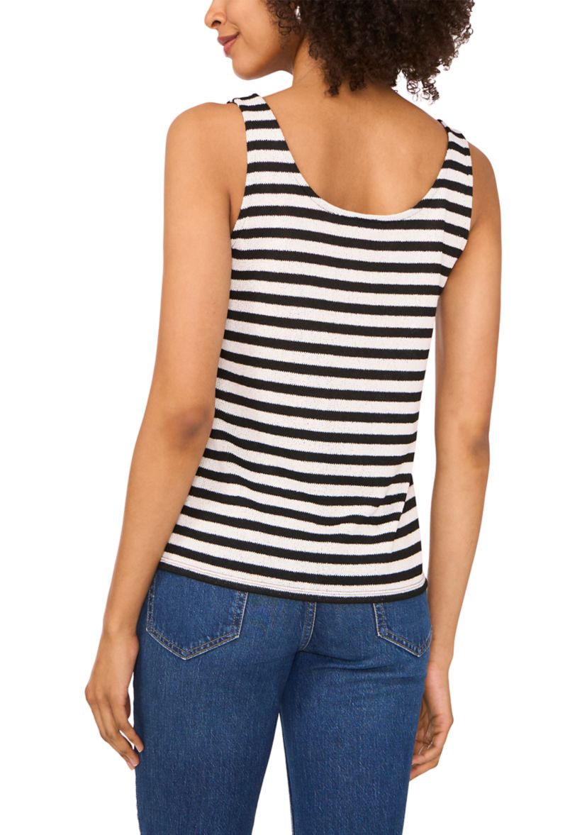 Womens Scoop Neck Stripe Sweater Tank Top