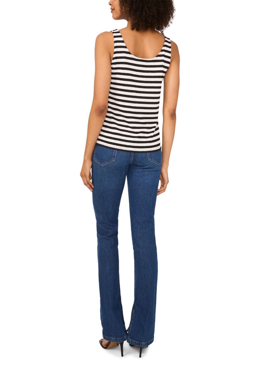 Womens Scoop Neck Stripe Sweater Tank Top