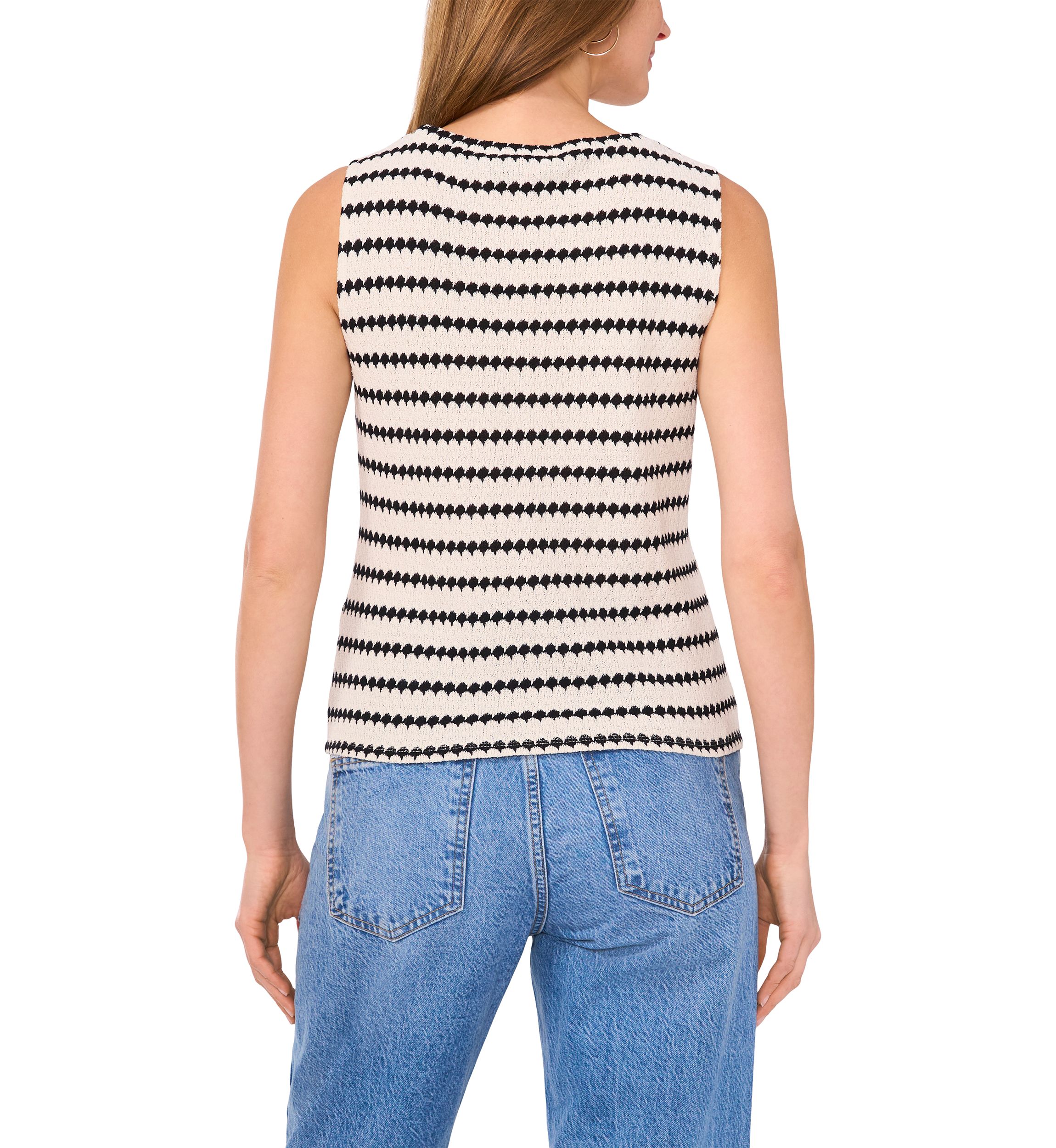 Womens Sleeveless Striped Sweater Tank Top