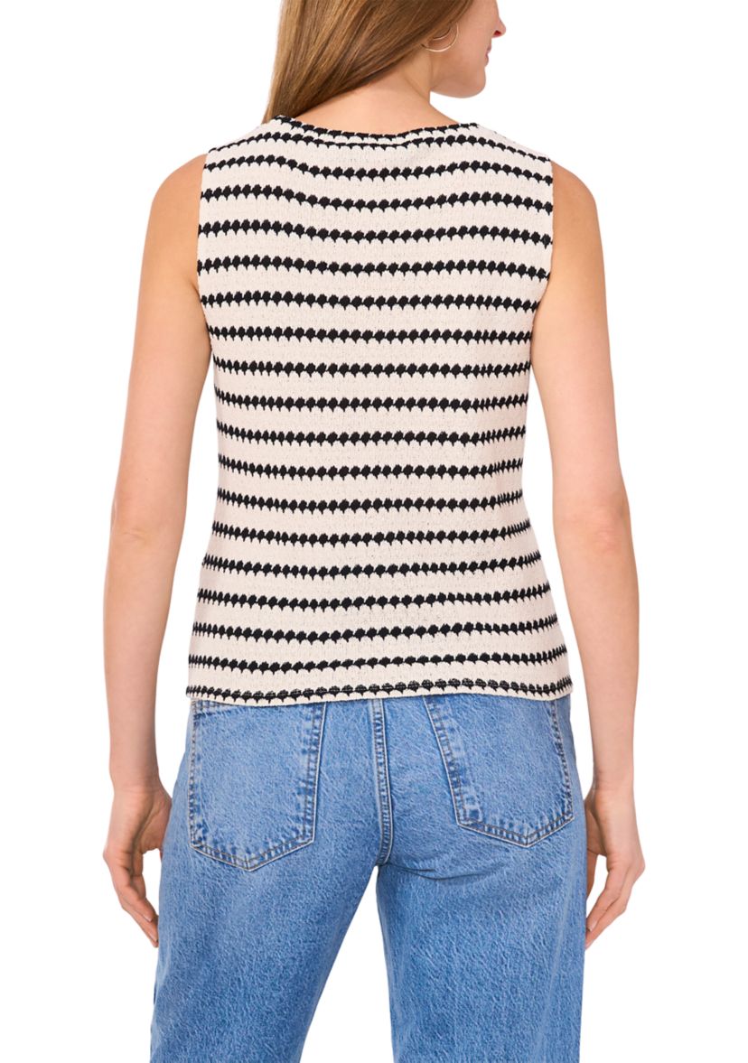 Womens Sleeveless Striped Sweater Tank Top