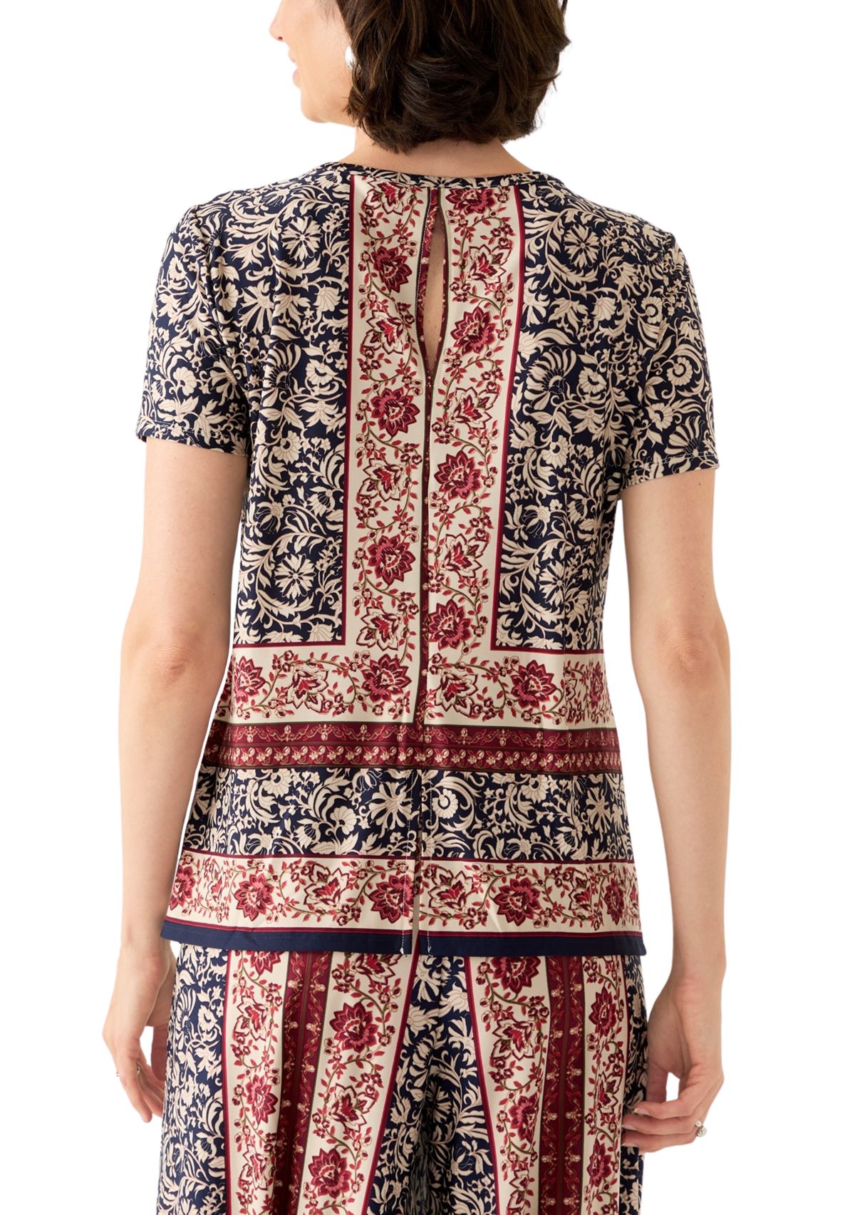 Womens Floral Border Top