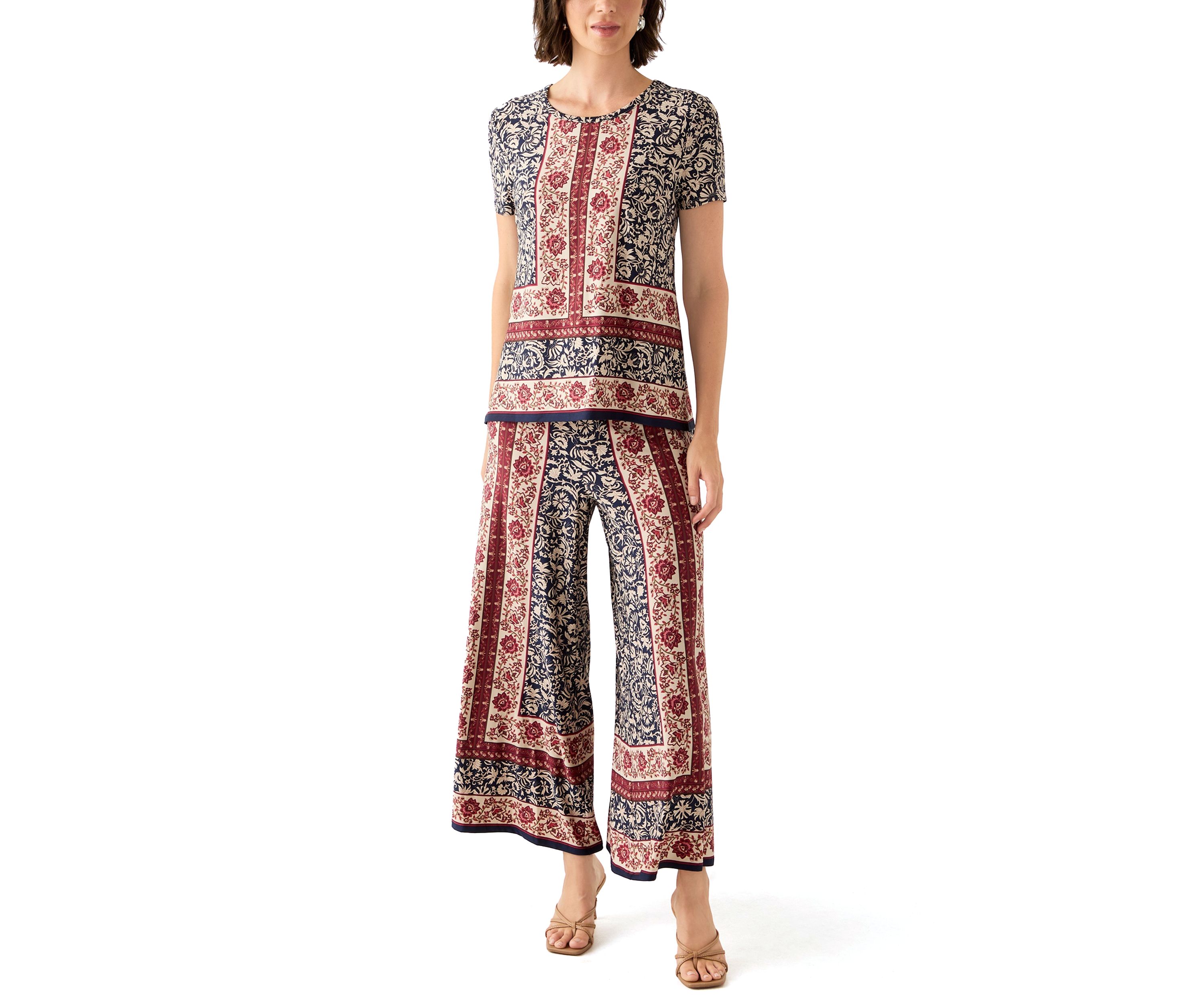 Womens Floral Border Top