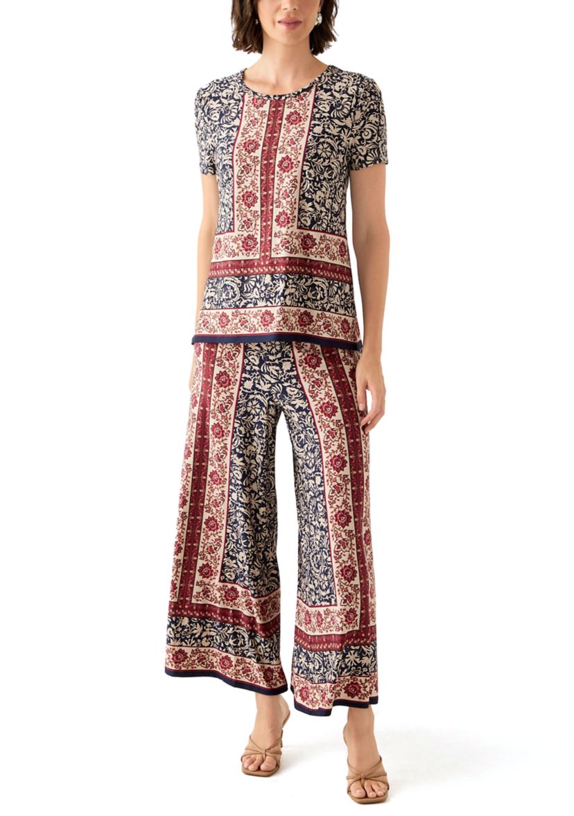 Womens Floral Border Top