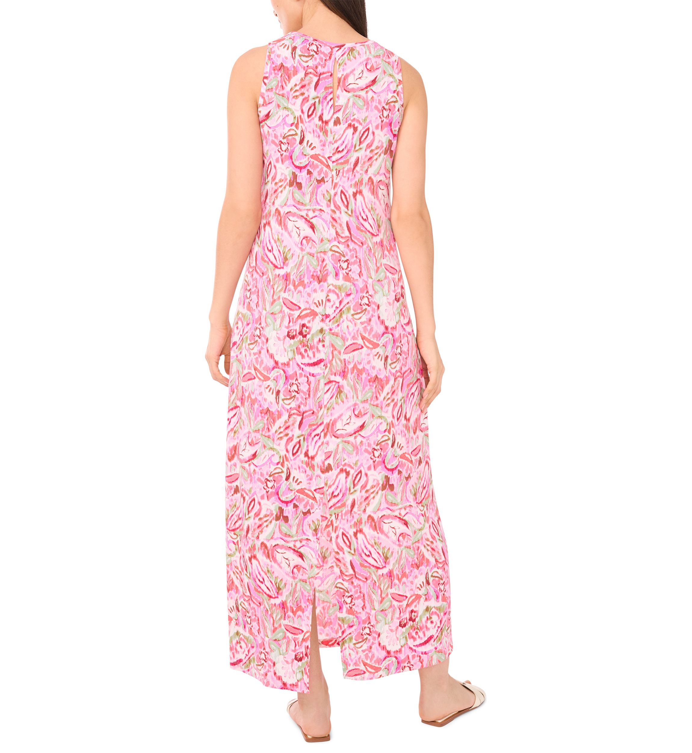 Womens Sleeveless Floral Printed Dress