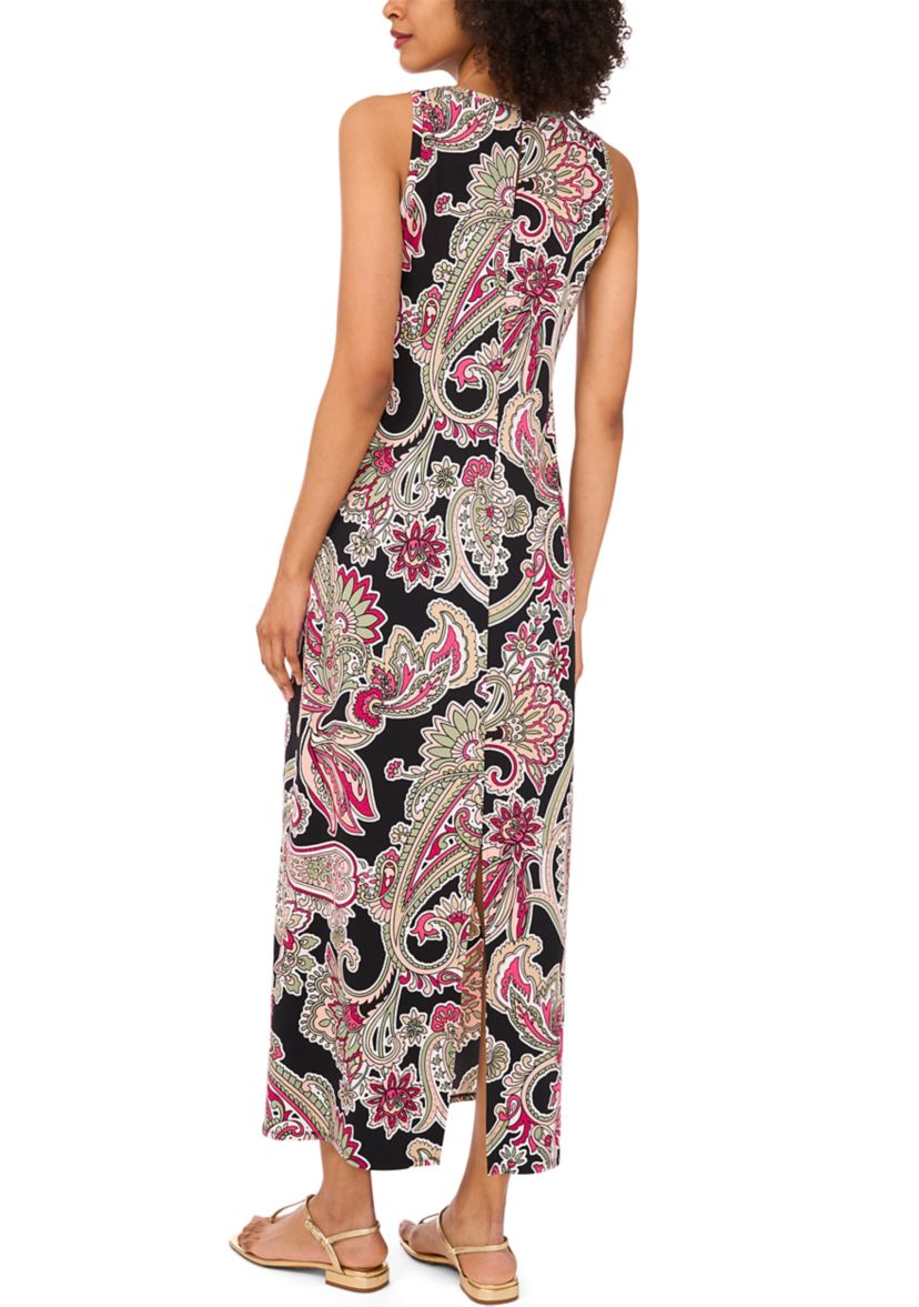 Womens Sleeveless Printed Maxi Dress