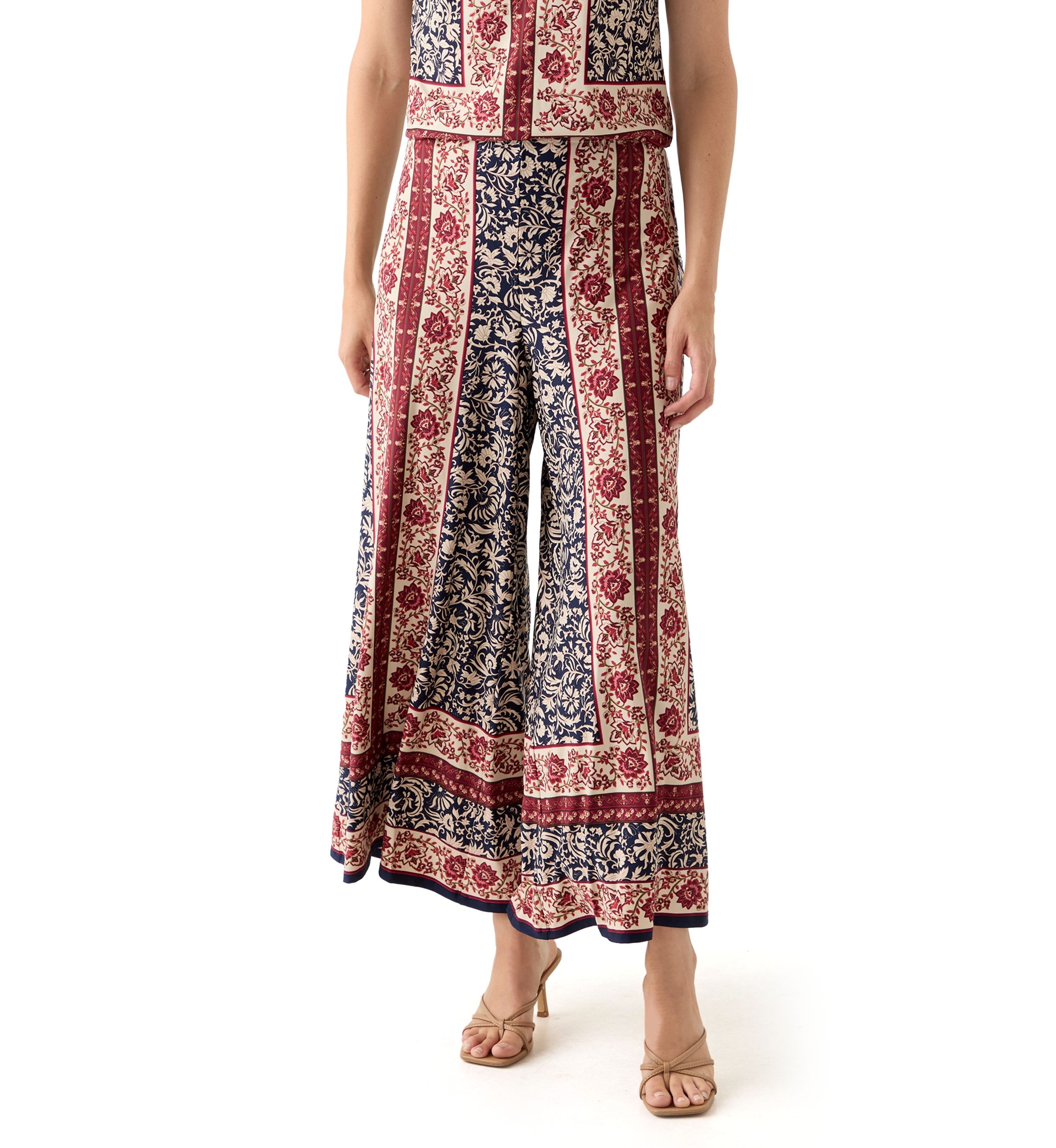 Womens Border Floral Pants