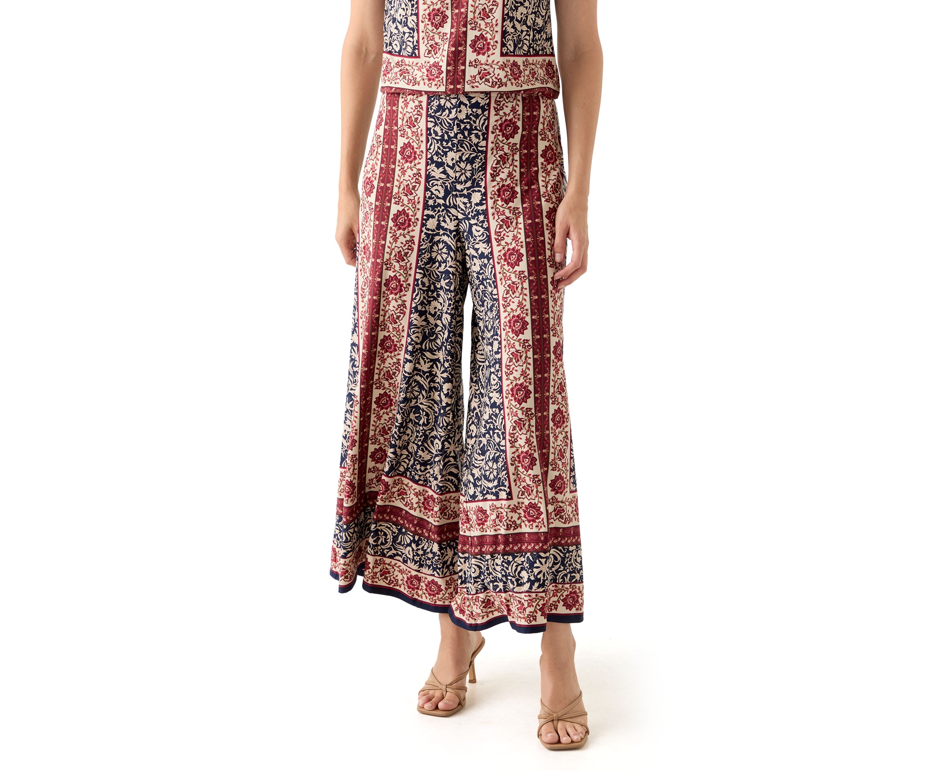Womens Border Floral Pants