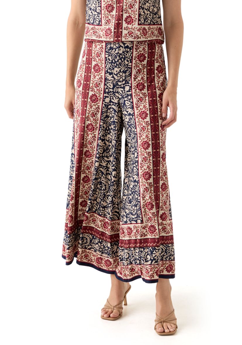 Womens Border Floral Pants