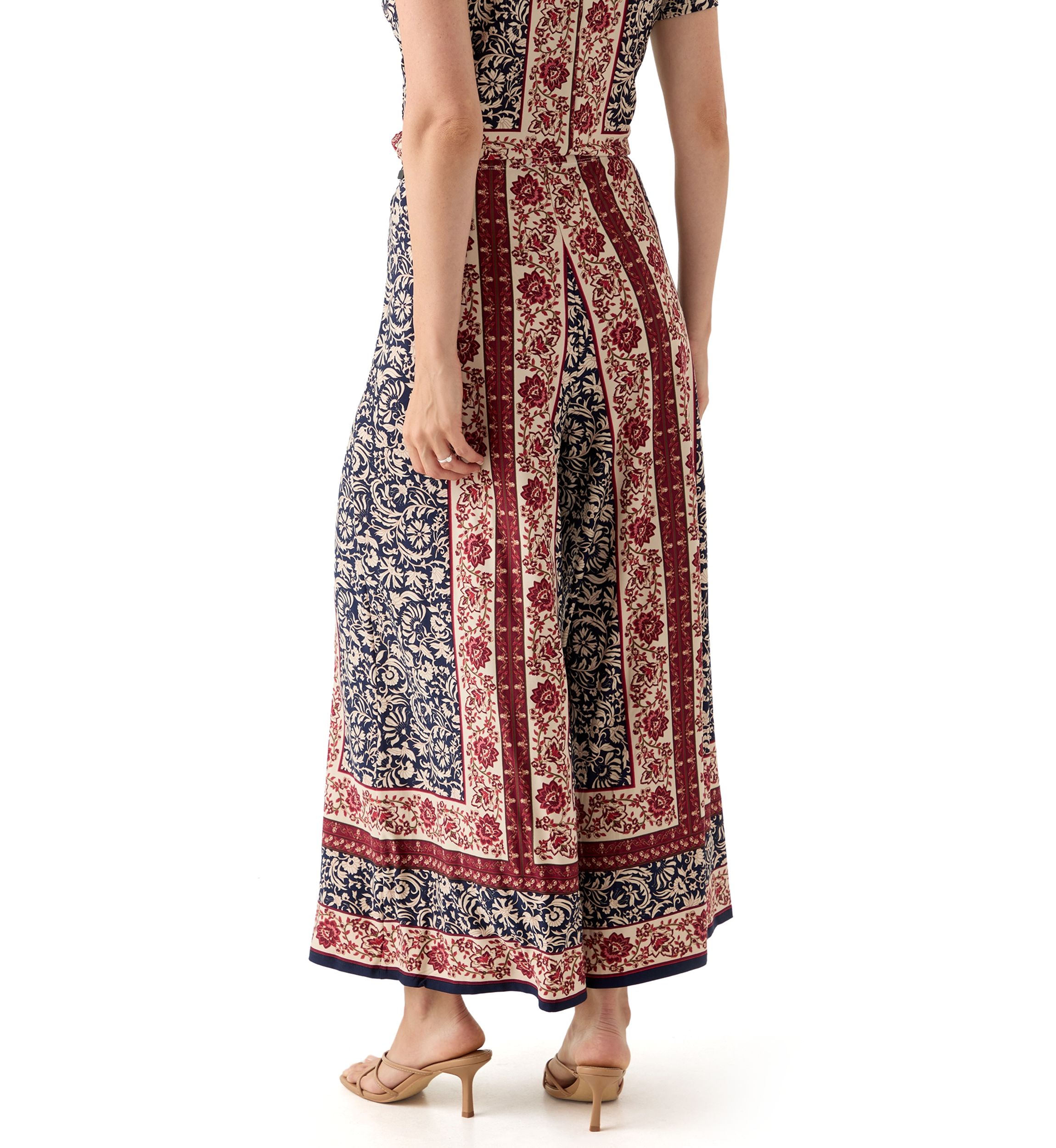 Womens Border Floral Pants