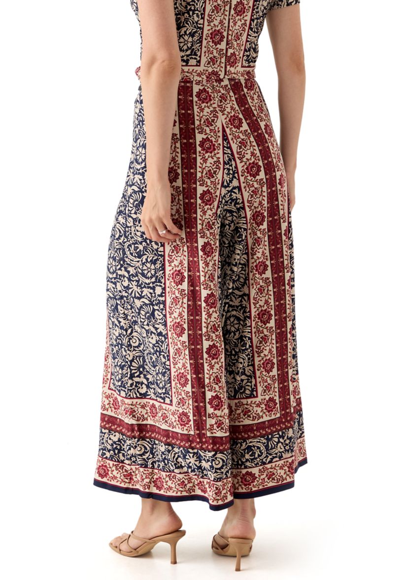 Womens Border Floral Pants