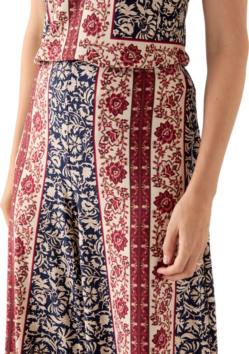 Womens Border Floral Pants