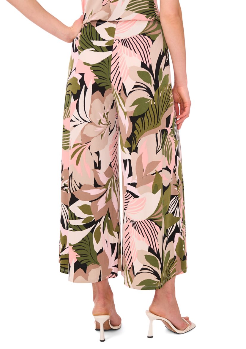 Womens Pull On Tropical Floral Pants