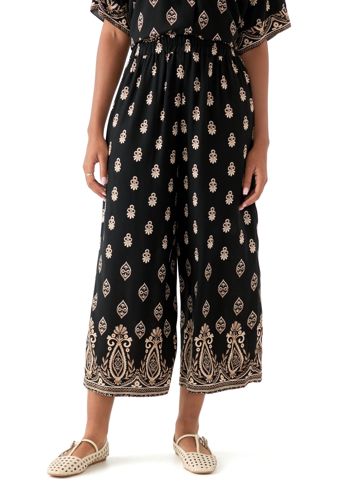 Womens Printed Pull On Pants