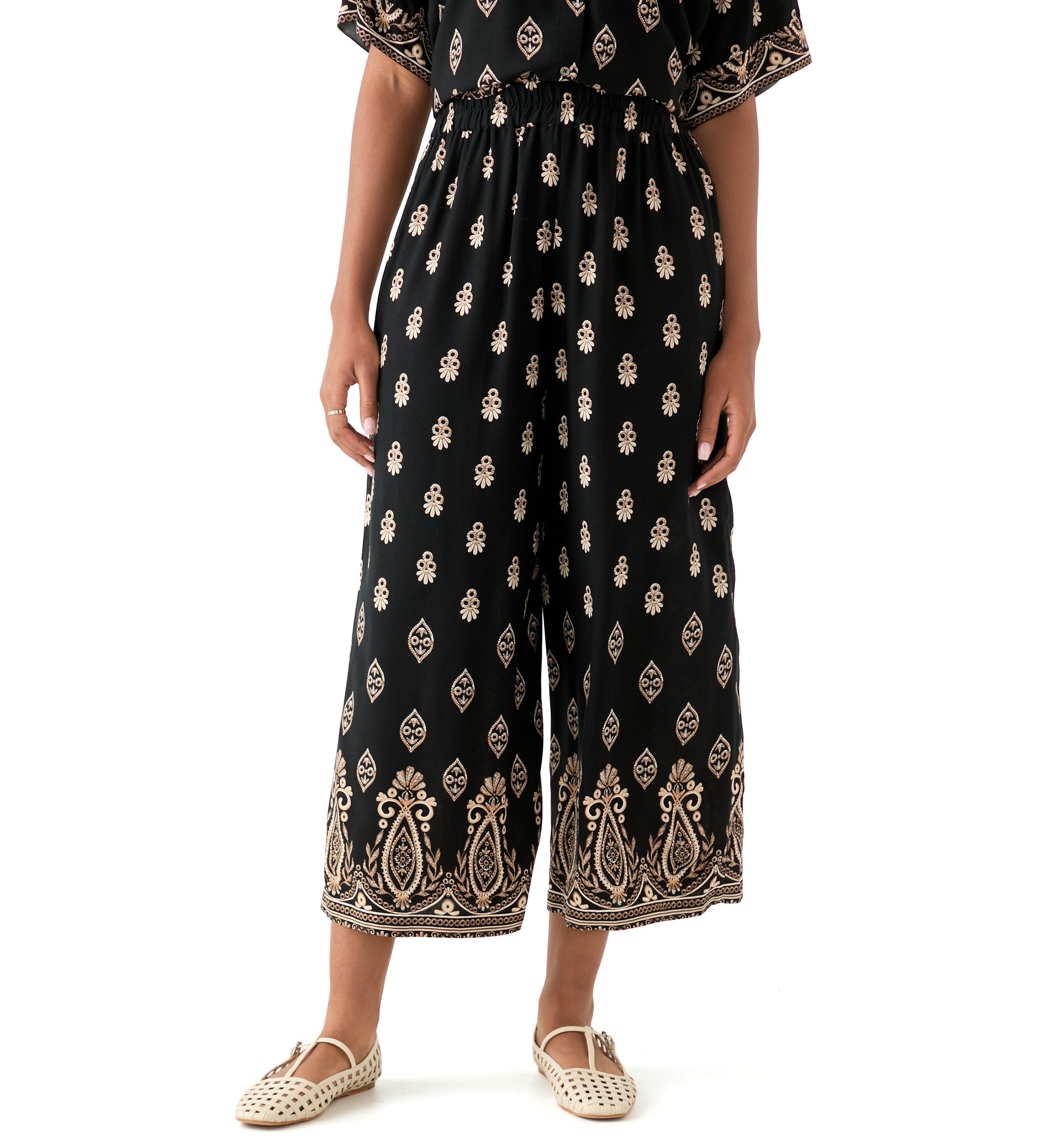 Womens Printed Pull On Pants