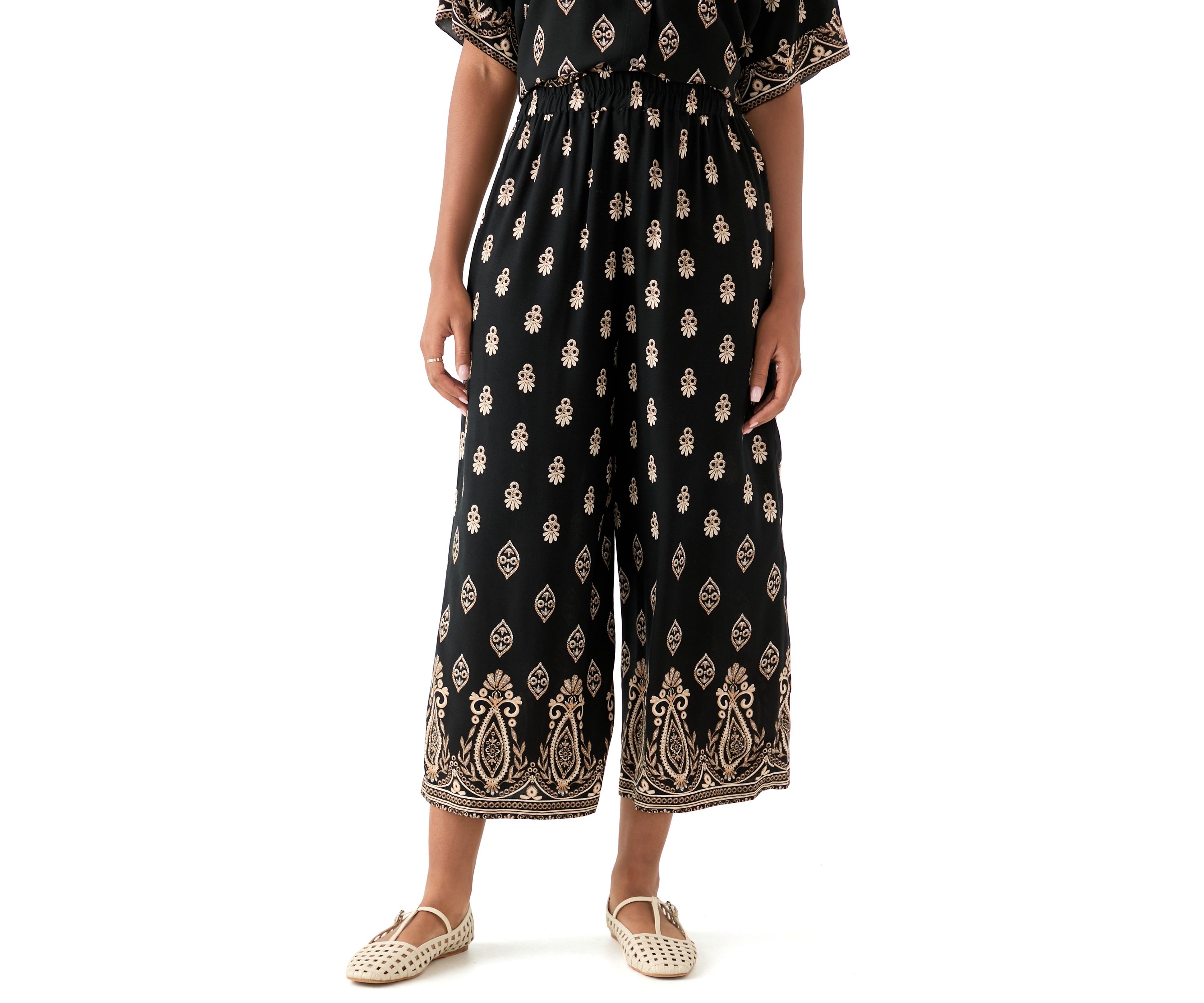 Womens Printed Pull On Pants