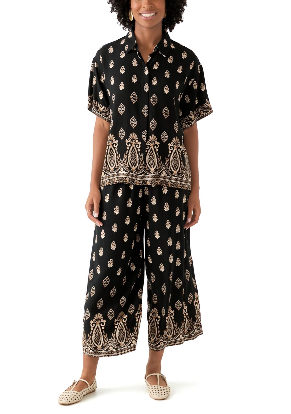 Womens Printed Pull On Pants