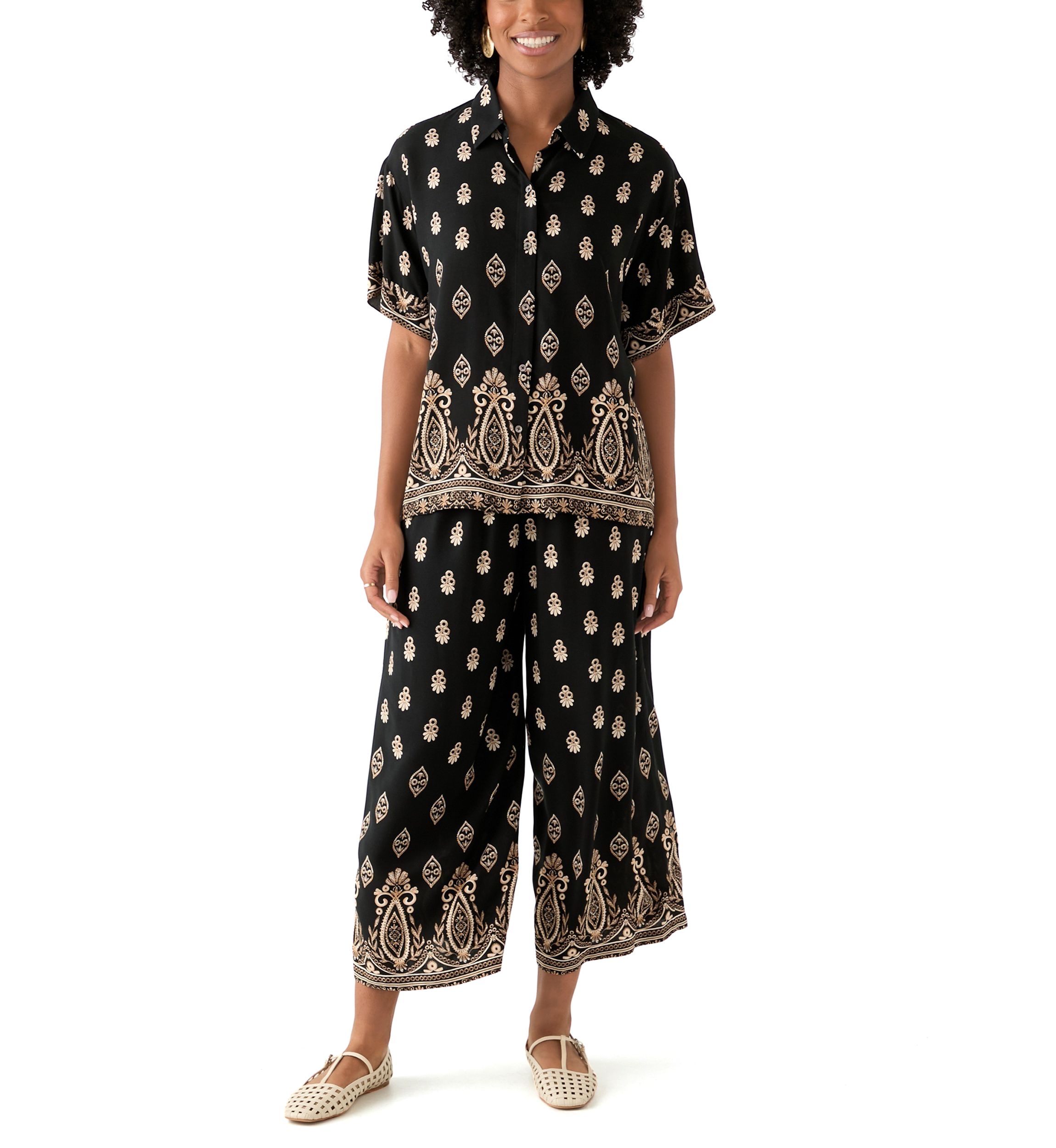 Womens Printed Pull On Pants