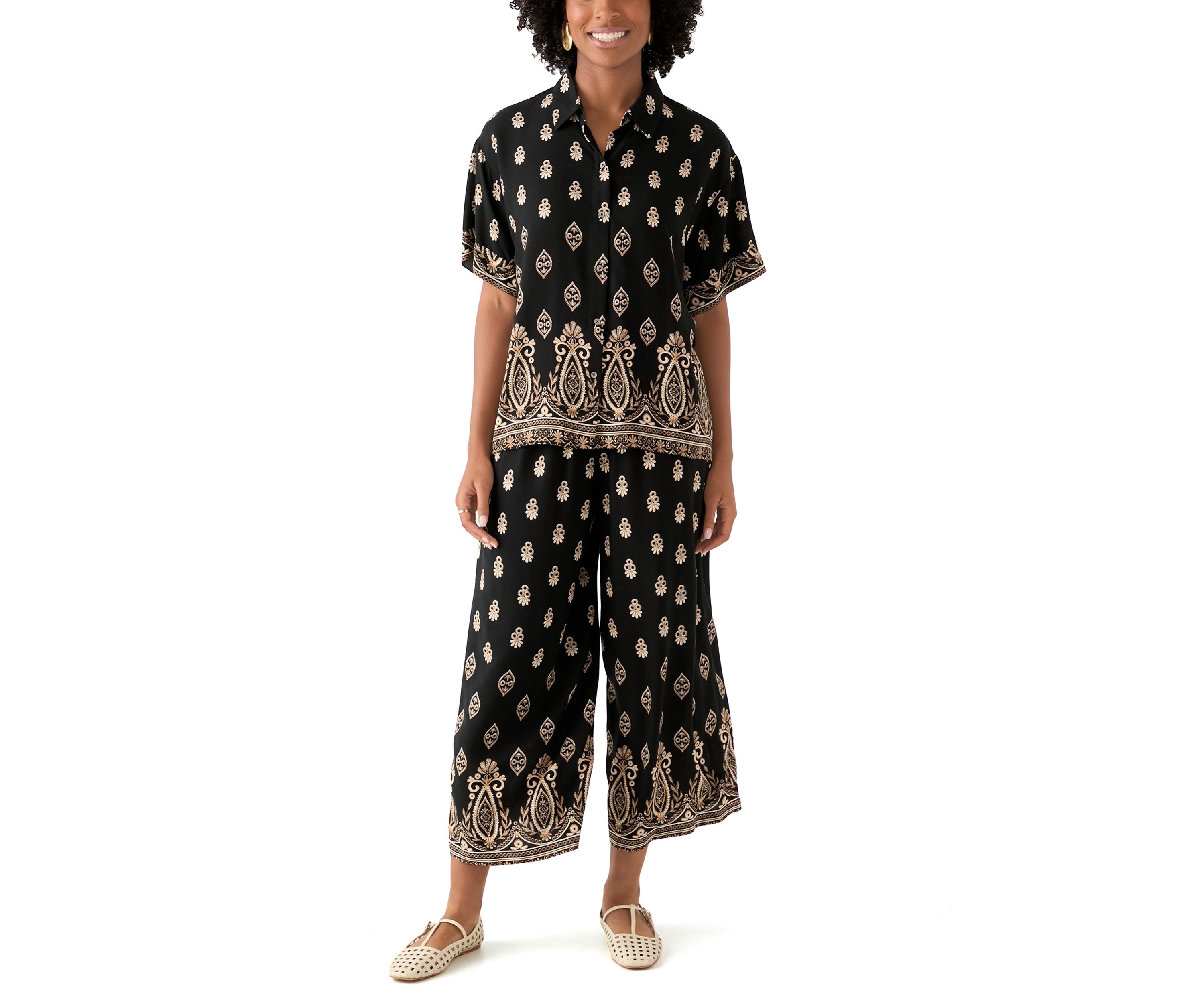 Womens Printed Pull On Pants