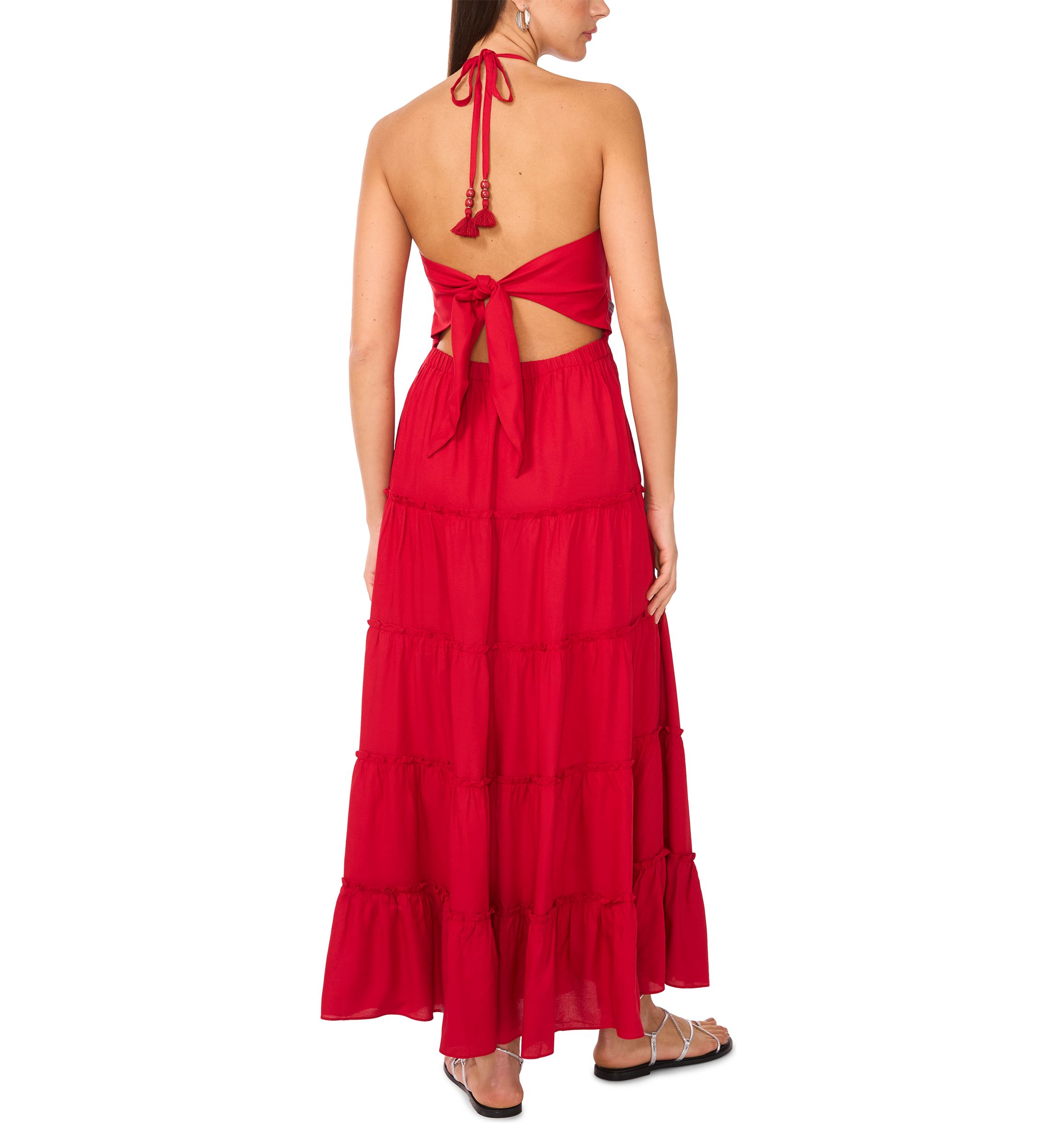 Womens Cami Smock Waist Tiered Maxi Dress