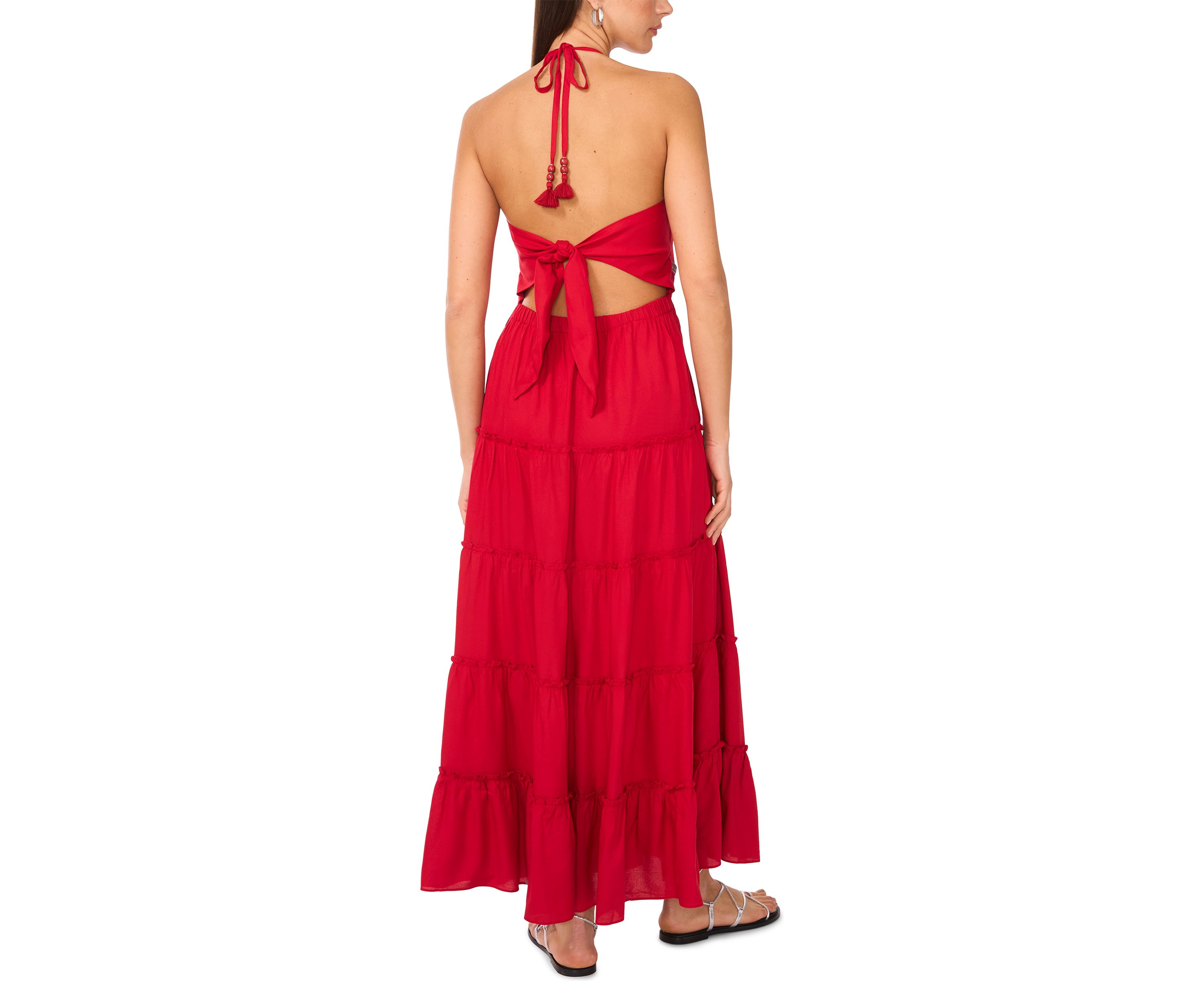 Womens Cami Smock Waist Tiered Maxi Dress
