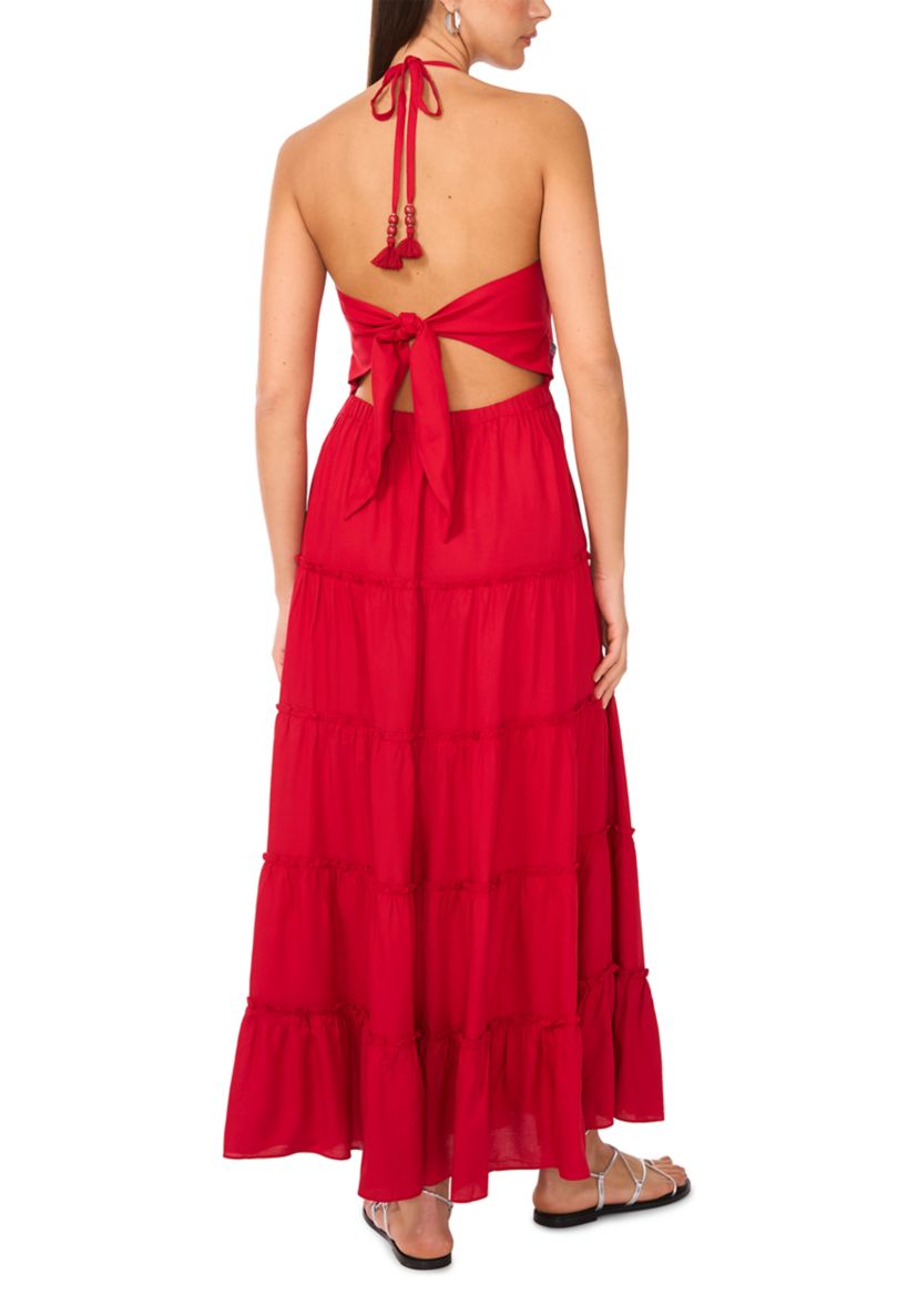 Womens Cami Smock Waist Tiered Maxi Dress