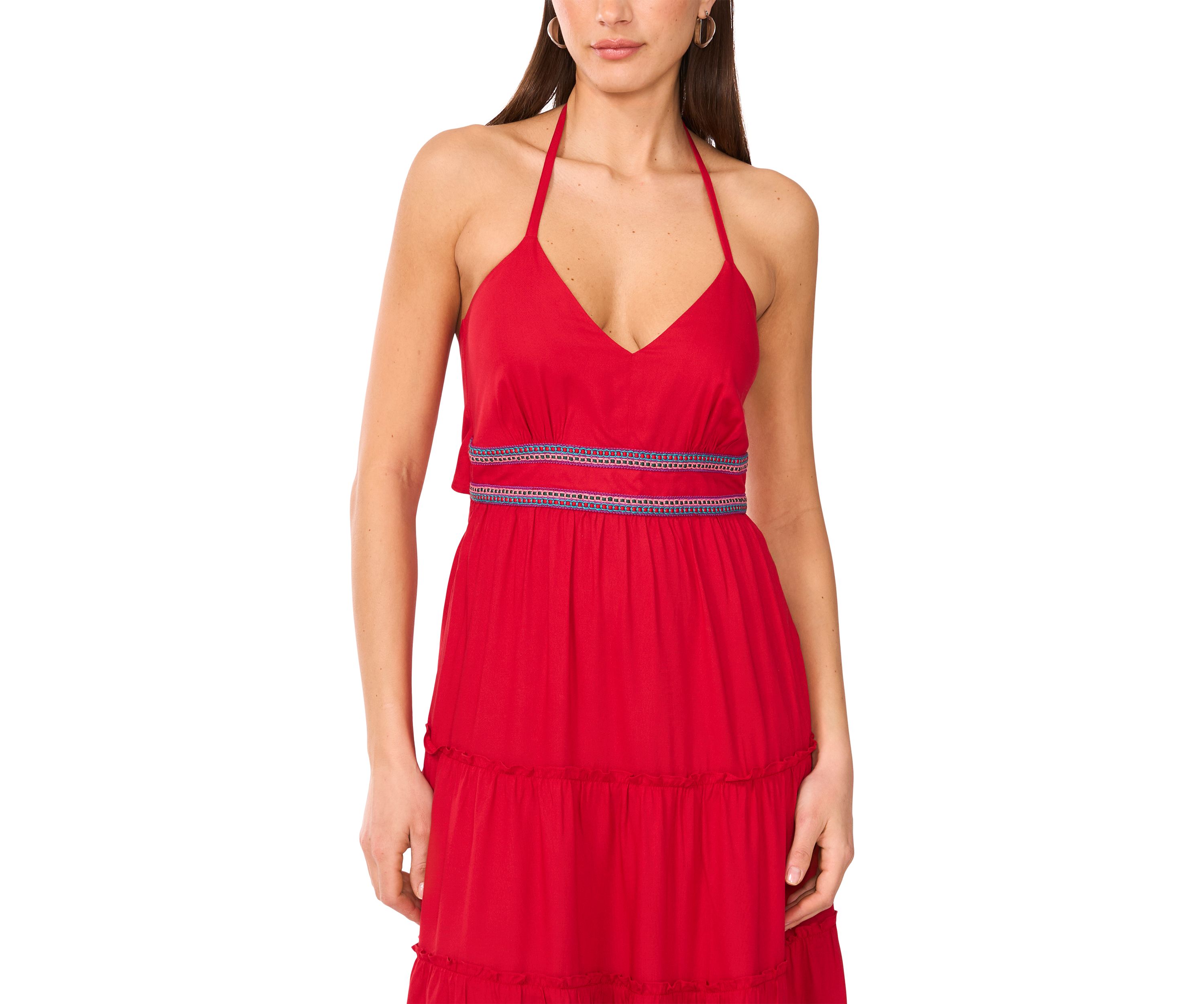 Womens Cami Smock Waist Tiered Maxi Dress