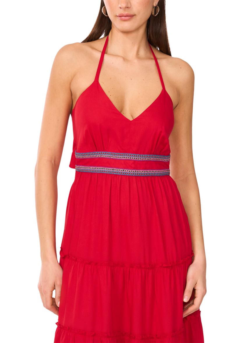 Womens Cami Smock Waist Tiered Maxi Dress