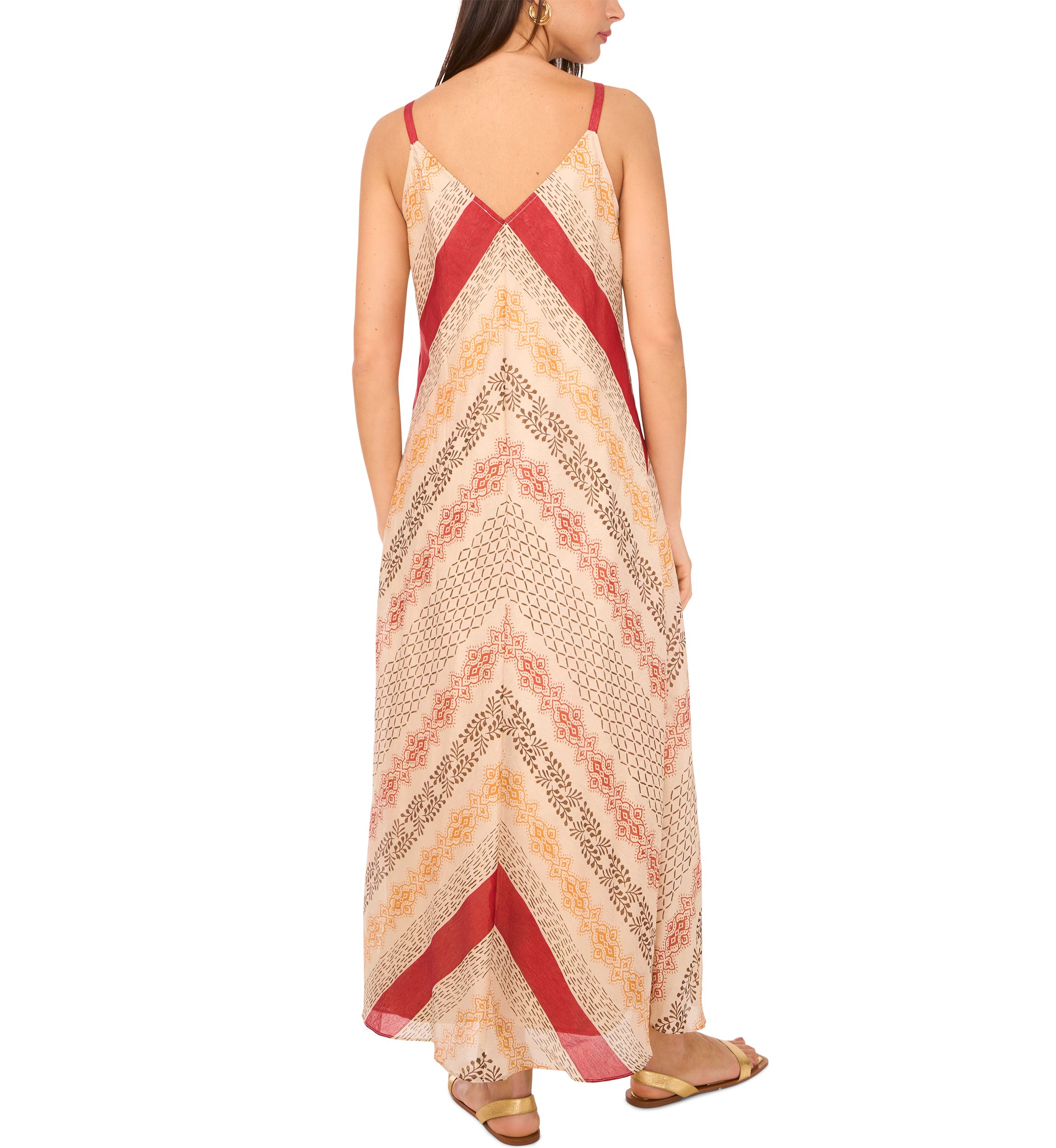 belk orange dress Vince Camuto Women's Sleeveless Square Neck Tropic Dress