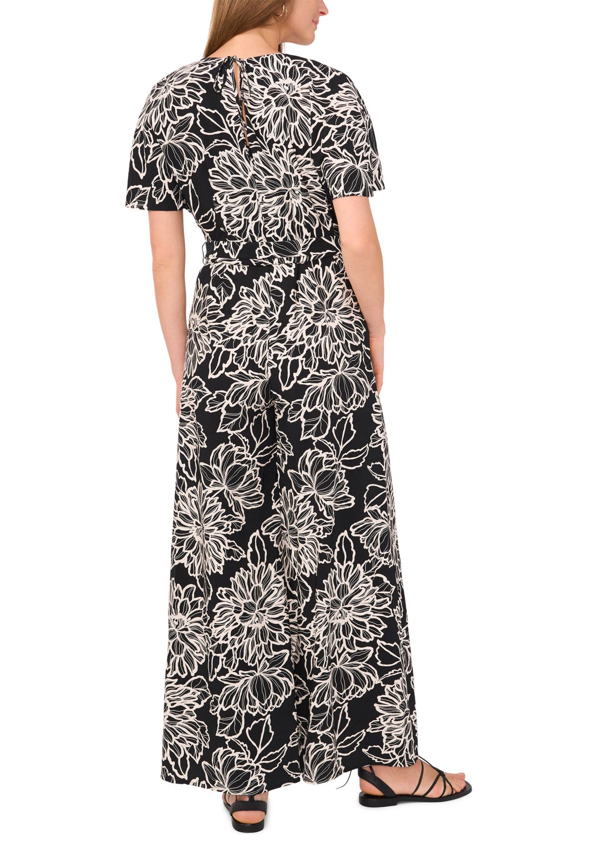 Womens Plunge V-Neck Maxi Jumpsuit