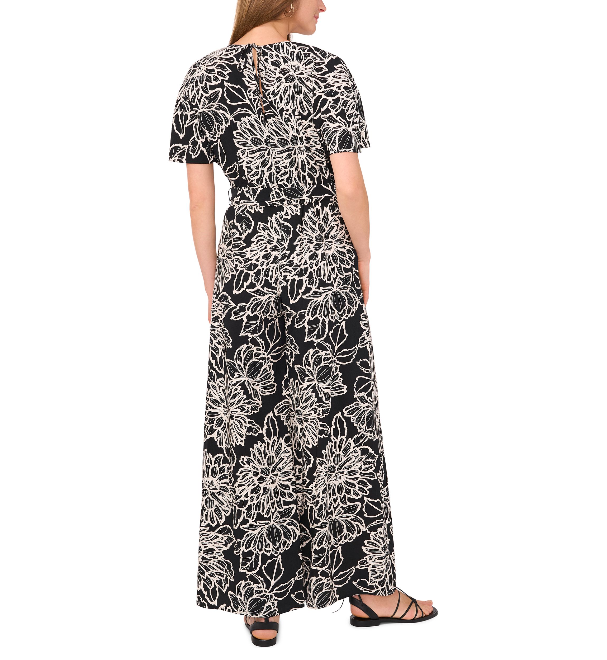 Womens Plunge V-Neck Maxi Jumpsuit