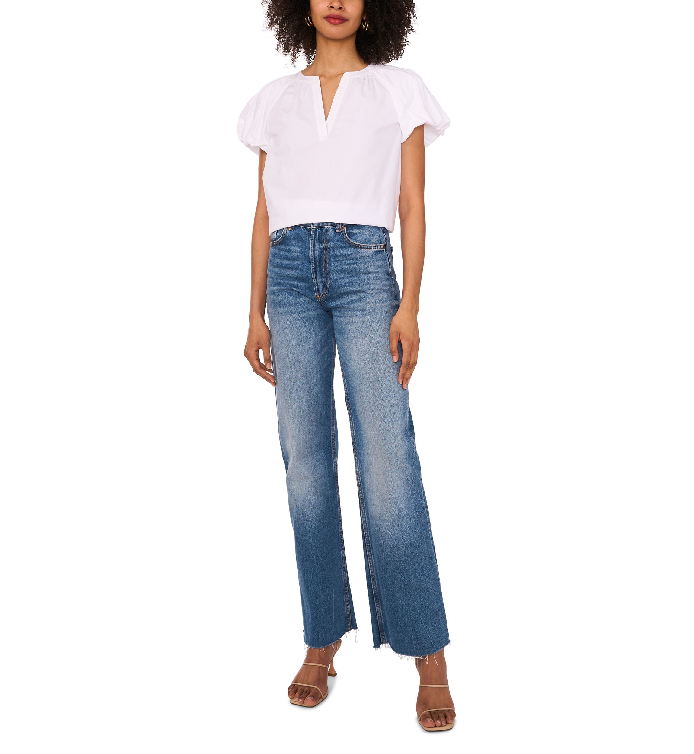 Womens Flutter Sleeve Blouse