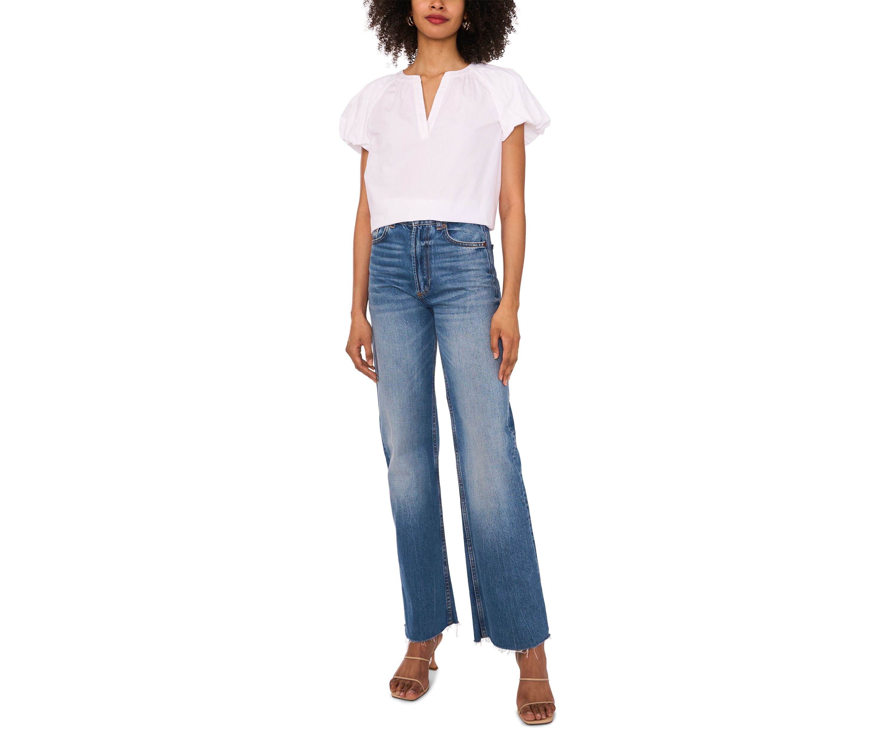 Womens Flutter Sleeve Blouse