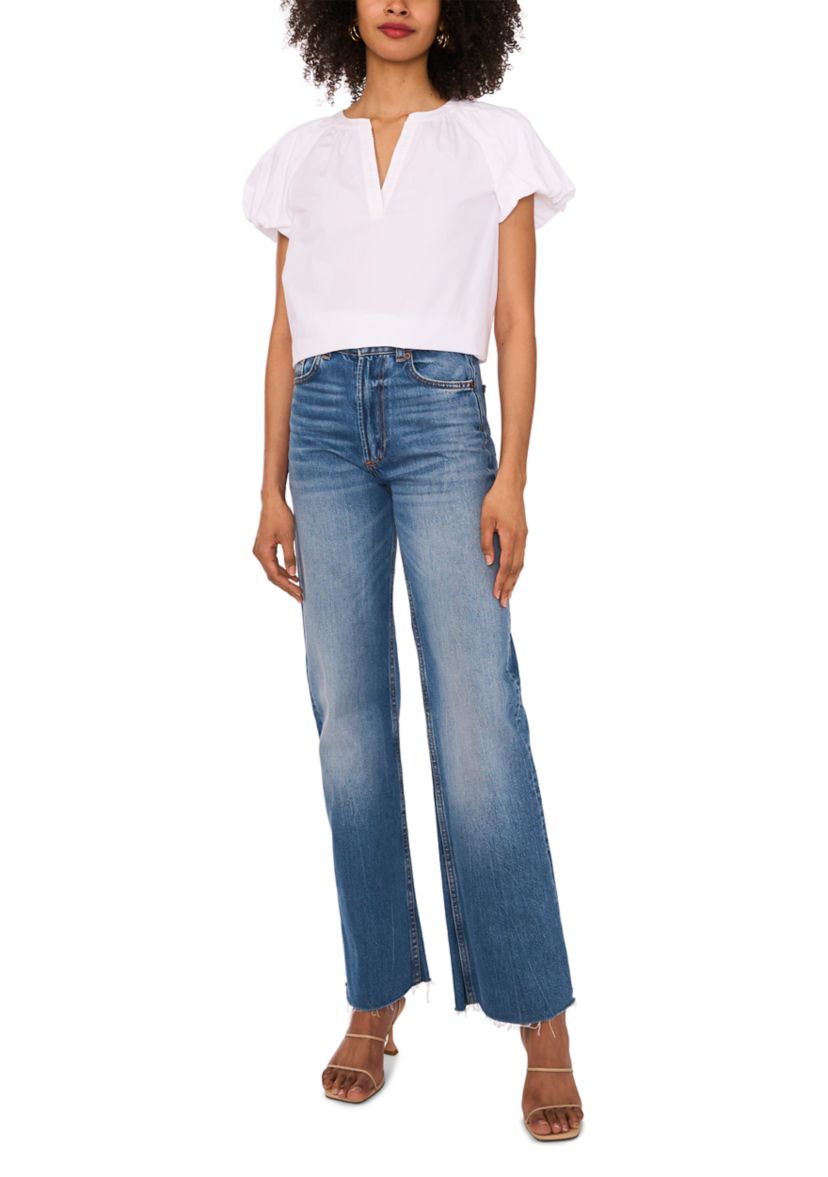 Womens Flutter Sleeve Blouse