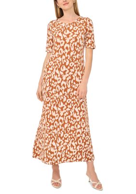 Vince Camuto Women's Short Sleeve Animal Print Dress, XS