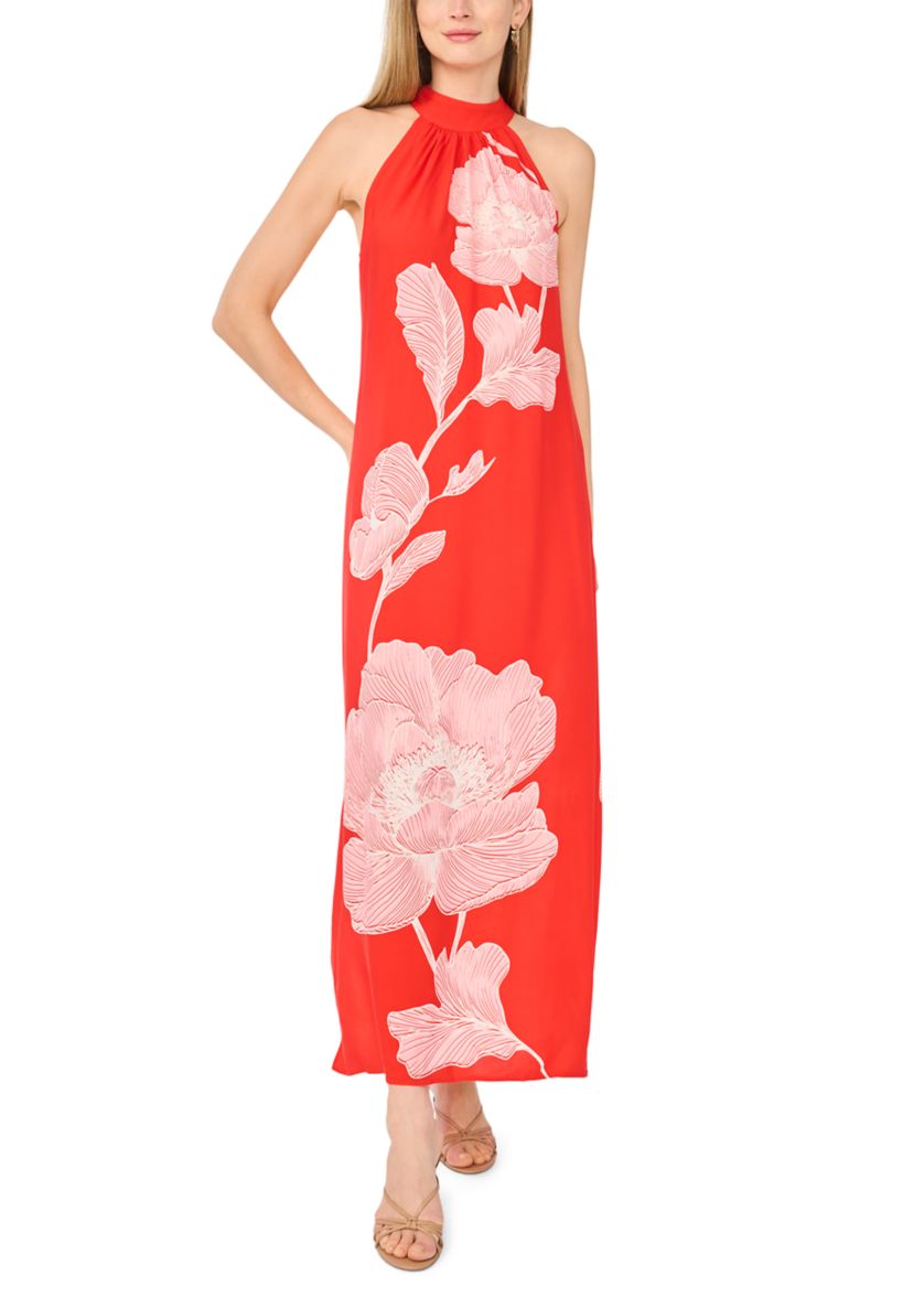 vince camuto halter shift dress Women's Neck Floral Camuto sleeveless