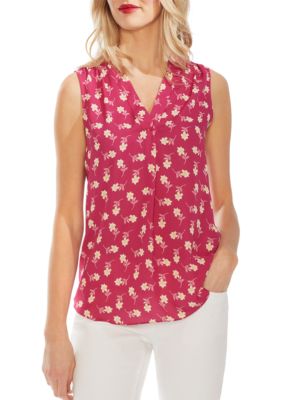 Vince Camuto Ditsy Sleeveless V Neck Blouse | belk